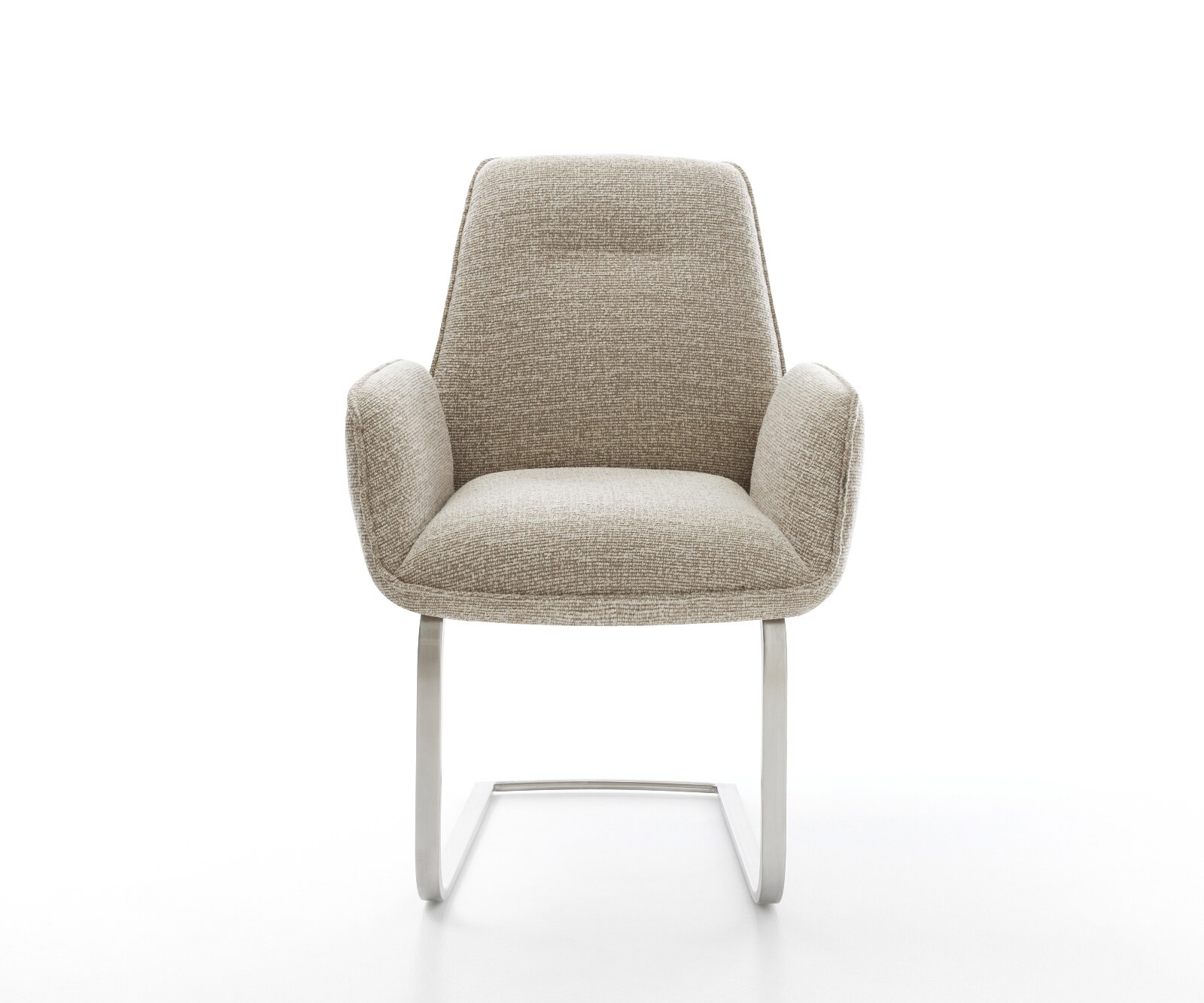 Cantilever Zoa-Flex tissu tissé doux beige pied cantilever plat acier inoxydable resorts ensachés 1