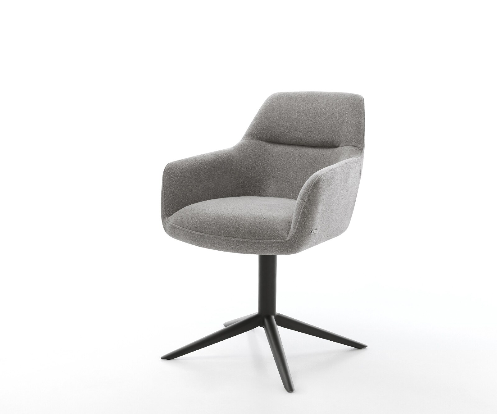 Chaise-pivotante Pejo-Flex tissu structuré doux gris pied de chaise 4 branches noir pivotement sur 360° fonction bascule resorts ensachés