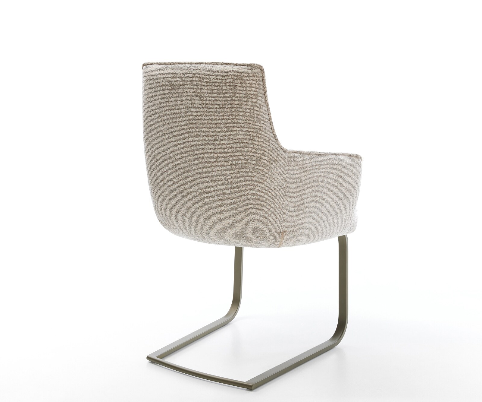 Freischwinger Heira-Flex mit Armlehnen Webstoff Soft Beige Freischwinger flach Effektfinish Titan Taschenfederkern 4