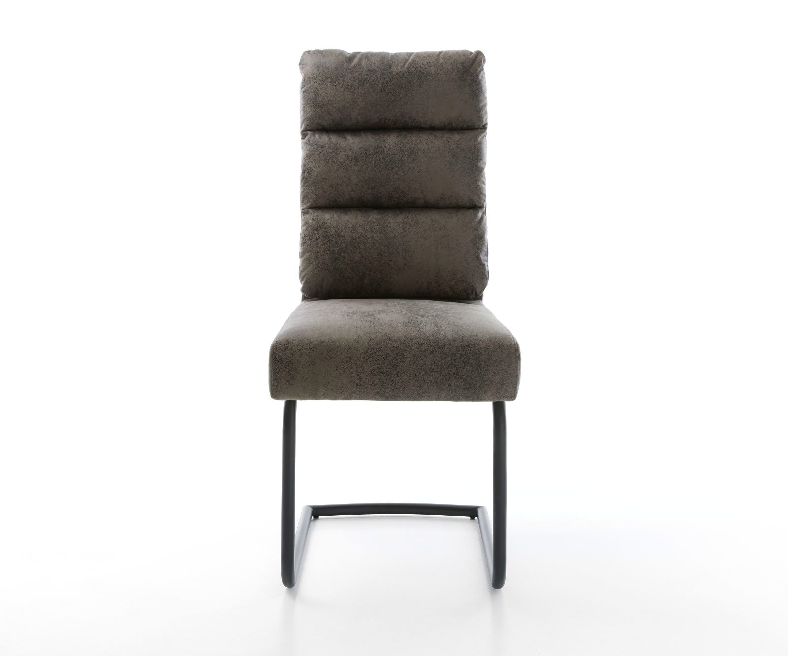 Cantilever Pela-Flex microvelours gris antique pied cantilever rond noir ressorts ensachés 2