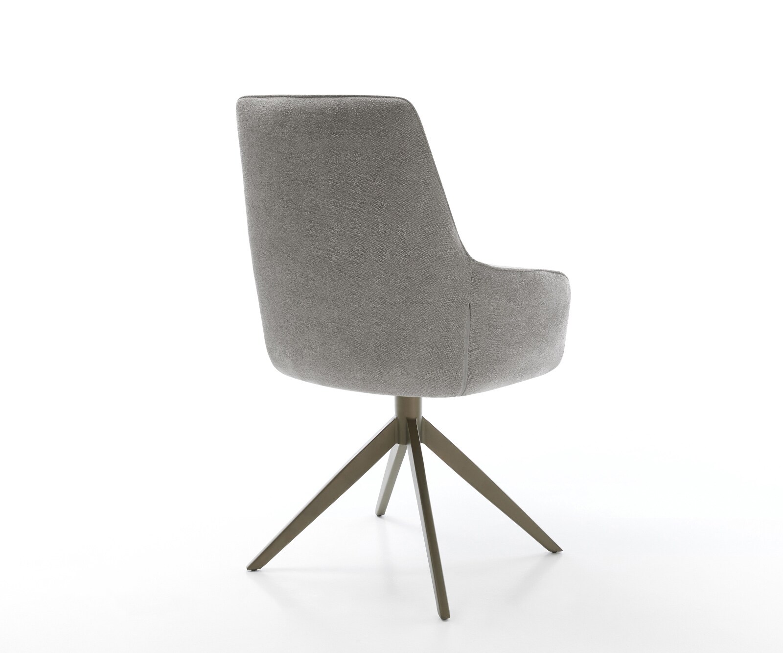 Chaise-pivotante Zelia-Flex avec accoudoirs tissu structuré doux gris pied croisé large aspect titane pivotement sur 360° fonction bascule resorts ensachés 4