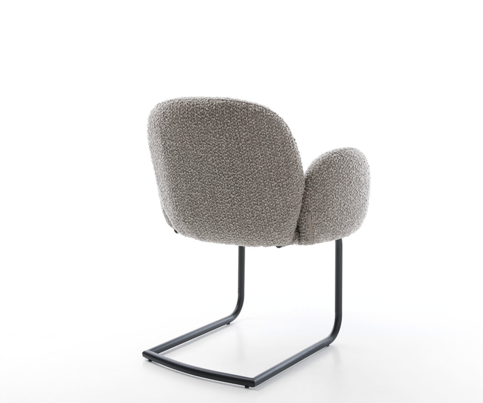 Cantilever Nube-Flex avec accoudoirs bouclé gris argenté pied cantilever rond noir ressorts ensachés 4