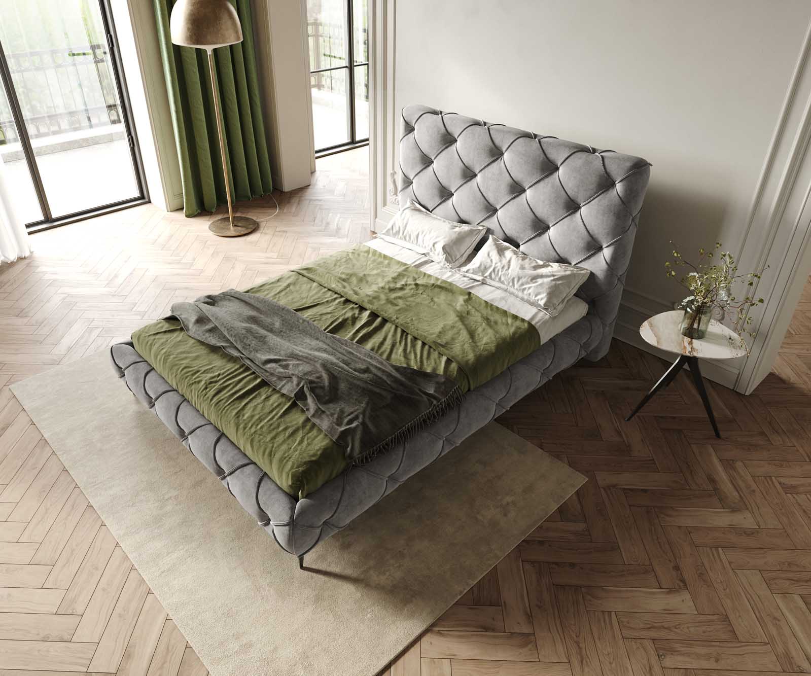 Polsterbettgestell Nayara 140x200 cm Mikrofaser Grau 3 Polsterbettgestell Nayara 140x200 cm Mikrofaser Grau 3