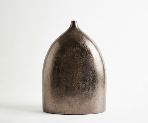 Vase Ogiva B39 x T18 x H51 cm Aluminium Mokka Bronze Gegossen