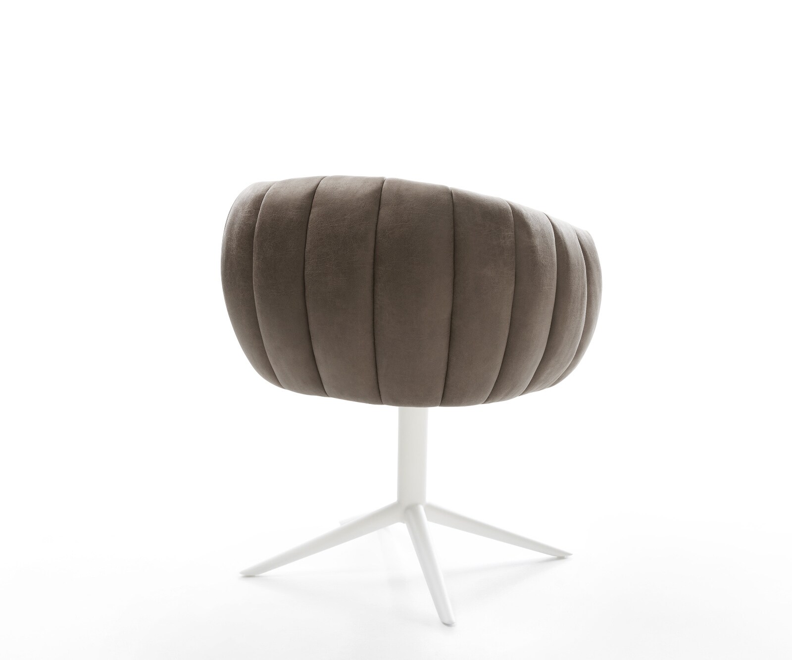 Drehstuhl Jada-Flex Mikrofaser Taupe Vintage Fußkreuz Weiß 360° drehbar Wippfunktion Taschenfederkern 5