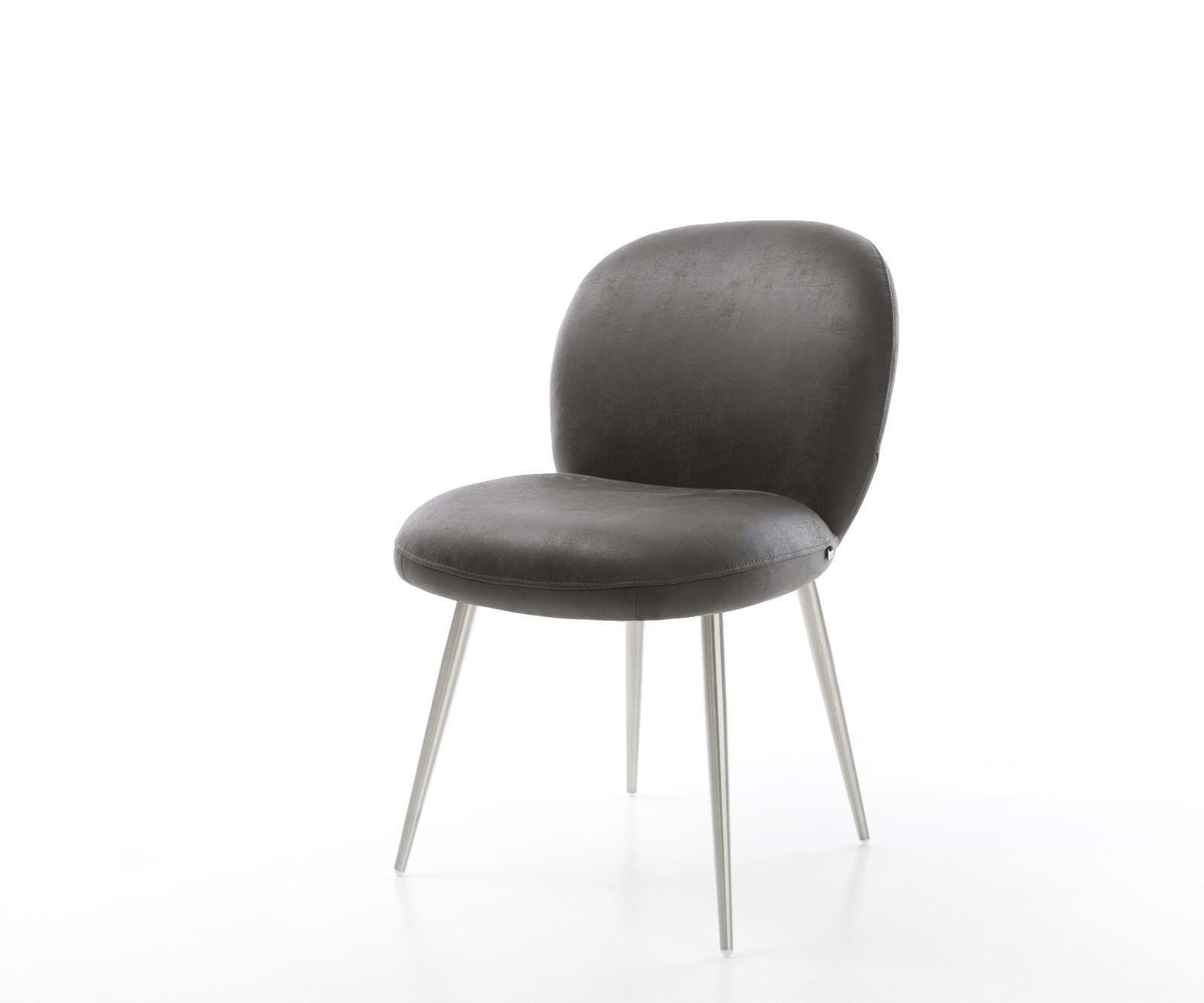 Chaise-pivotante Nube-Flex cuir de vache couleur boue pied croisé large acier inoxydable ressorts ensachés pivote sur 360° 4