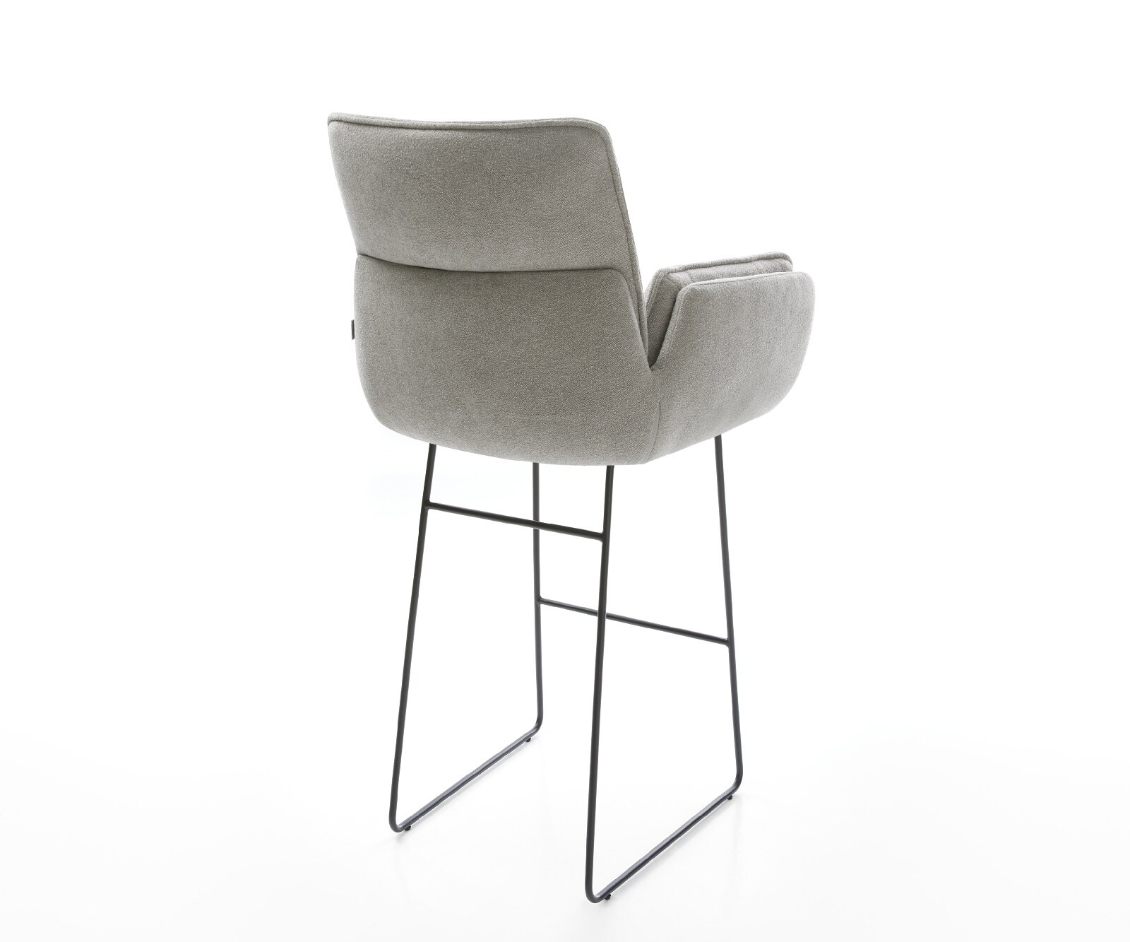 Barstuhl Nela-Flex Strukturstoff Soft Grau Kufengestell Metall Schwarz 5