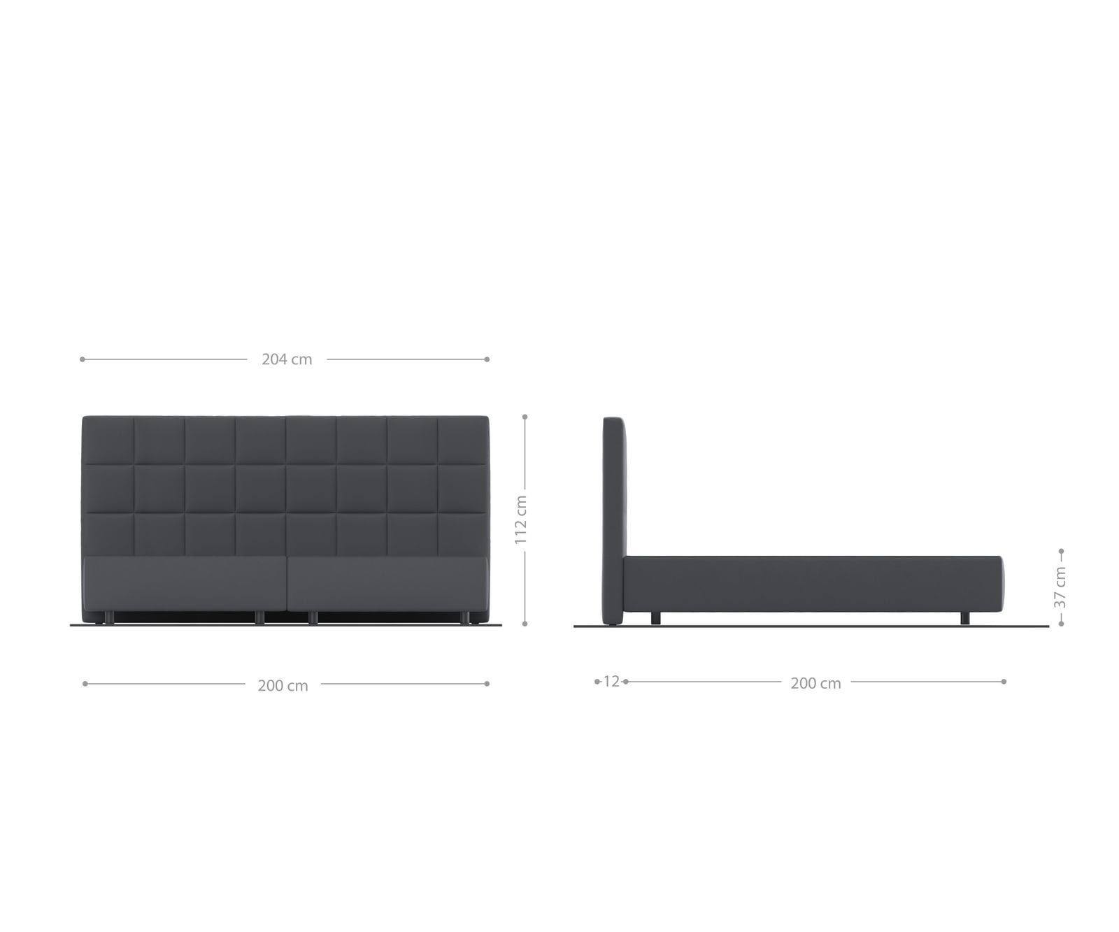 Boxspringgestell Dream-Fine Mikrofaser Grau 200x200 cm 2 Boxspringgestell Dream-Fine Mikrofaser Grau 200x200 cm 2