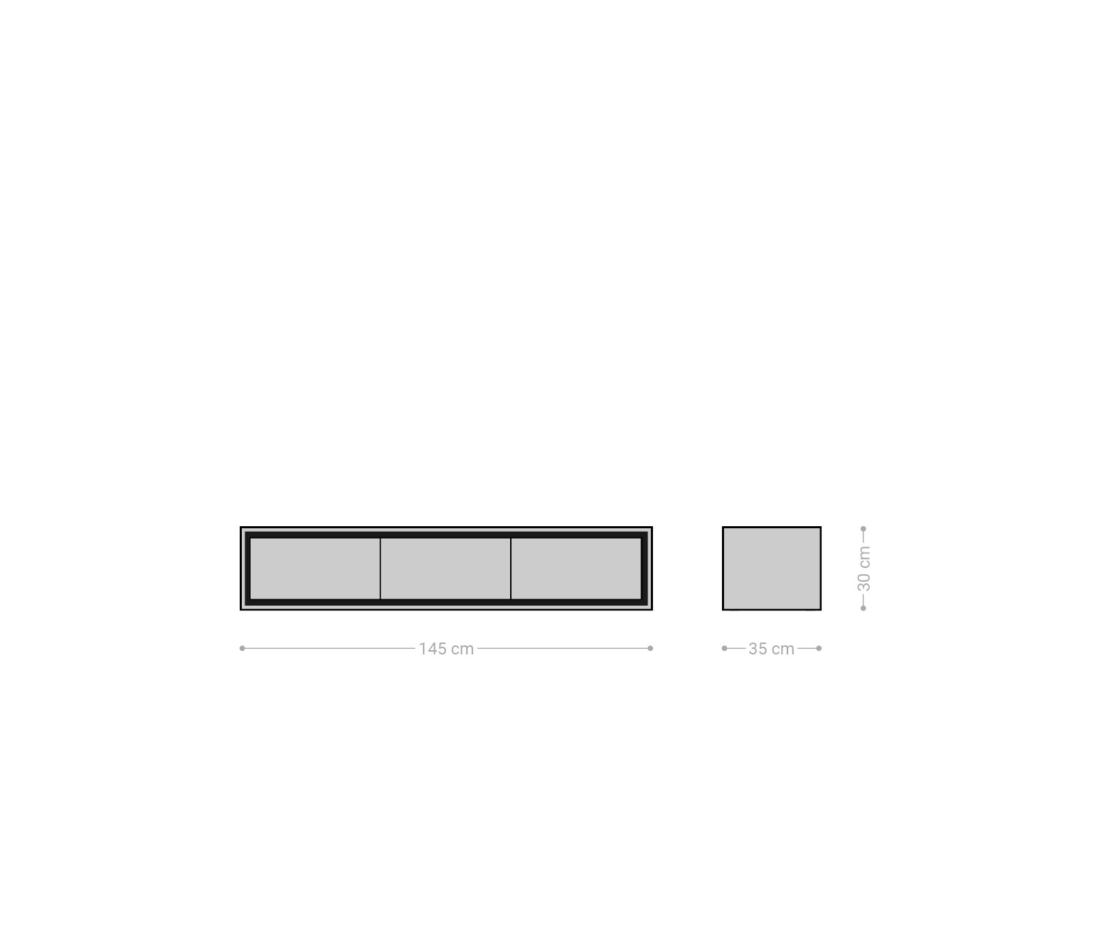 Buffet bas Stonegrace 145 cm acacia nature 3 portes placage en pierre flottant 6