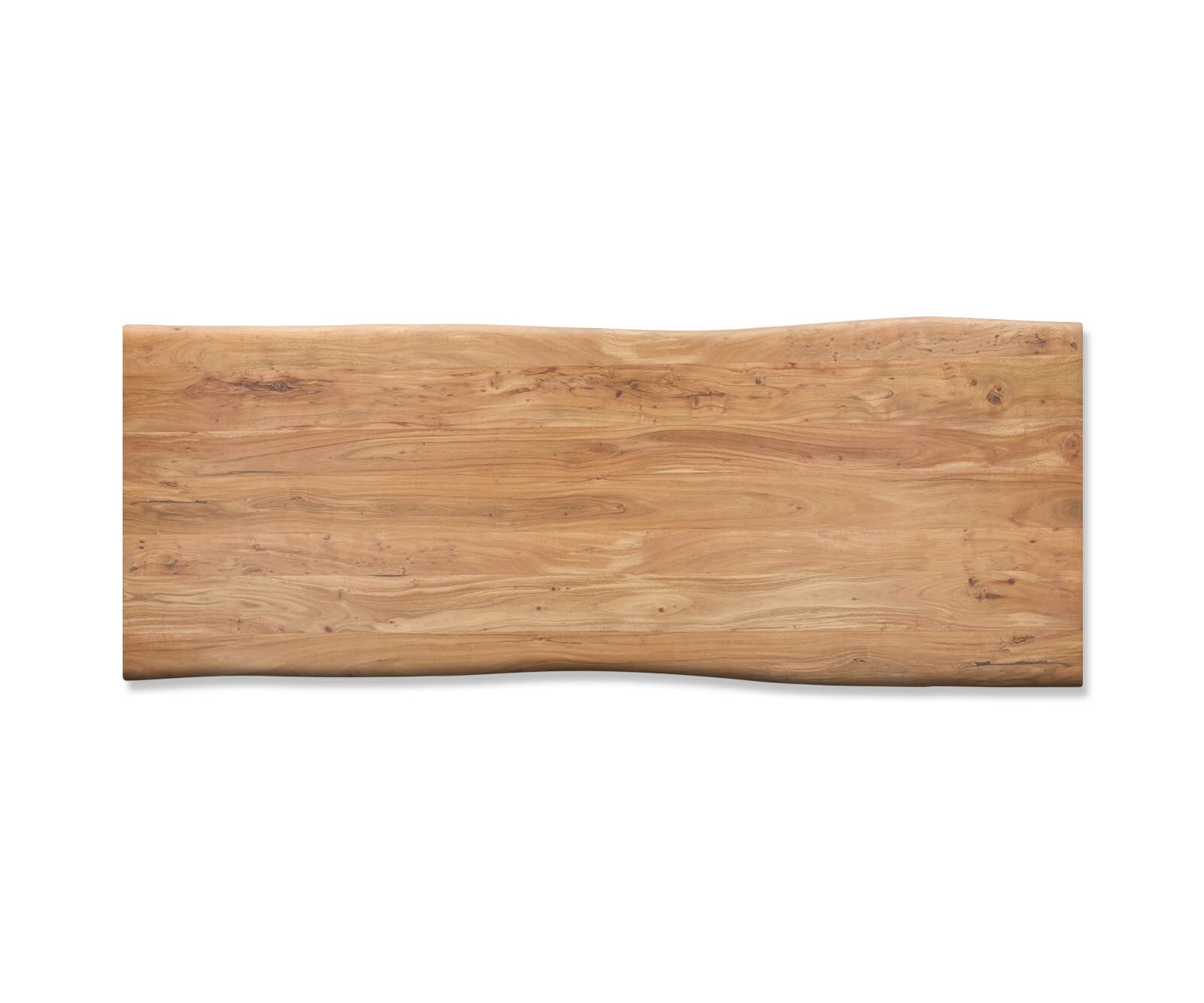 Table-à-manger Edge 260x100cm acacia nature acier inoxydable argent incliné Live-Edge 2