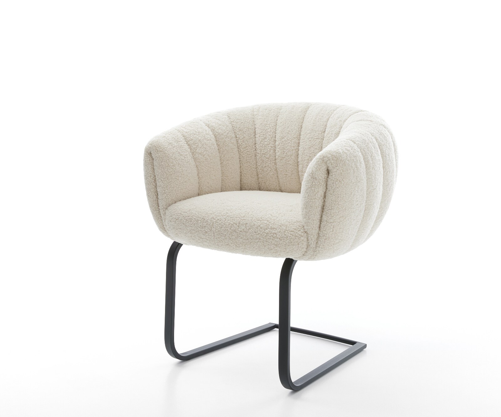 Freischwinger Jada-Flex Teddystoff Beige Freischwinger flach Schwarz Taschenfederkern 1