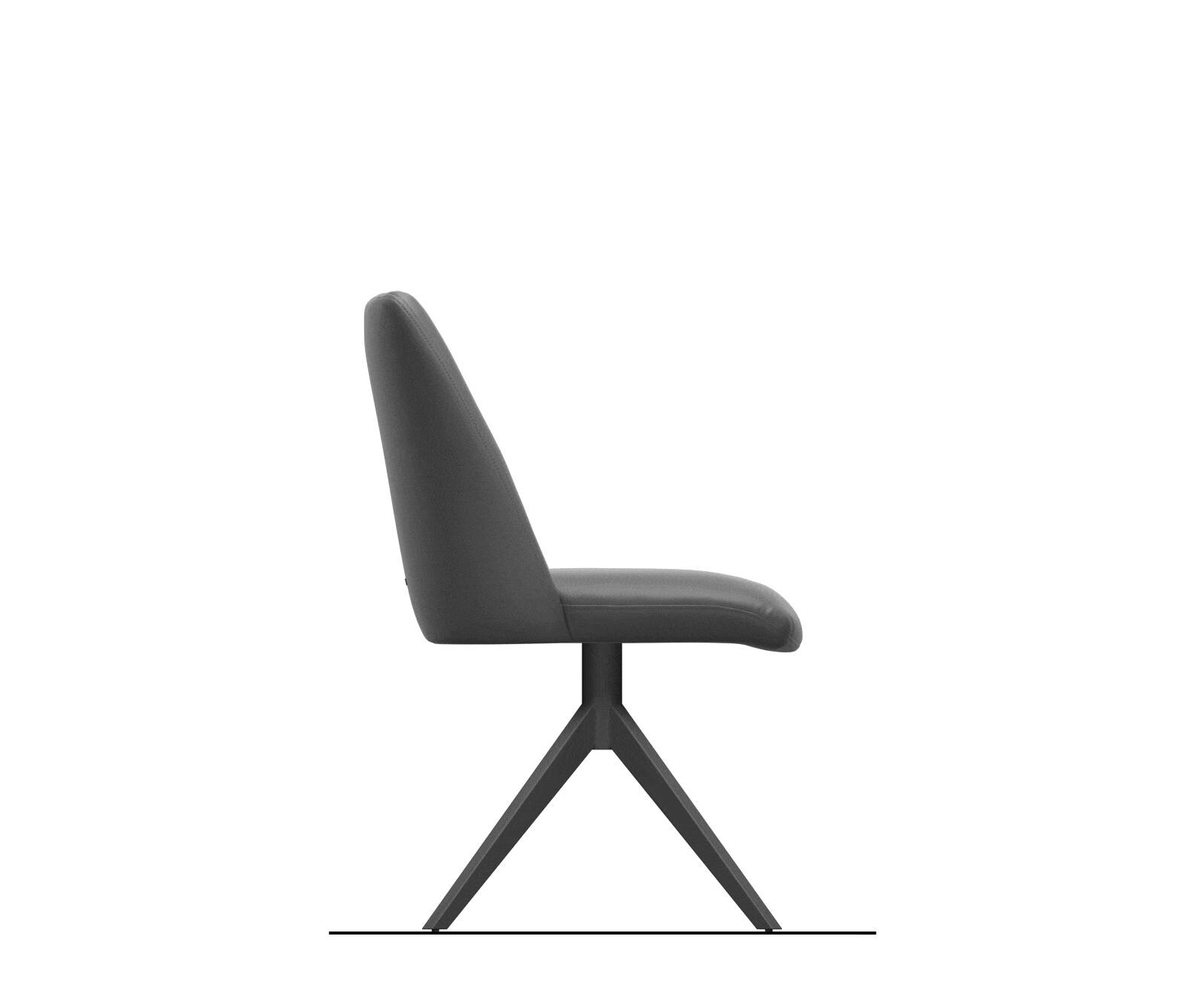Chaise-pivotante Elso-Flex cuir de vache noir pied croisé large noir pivotement sur 360° fonction bascule ressorts ensachés 8
