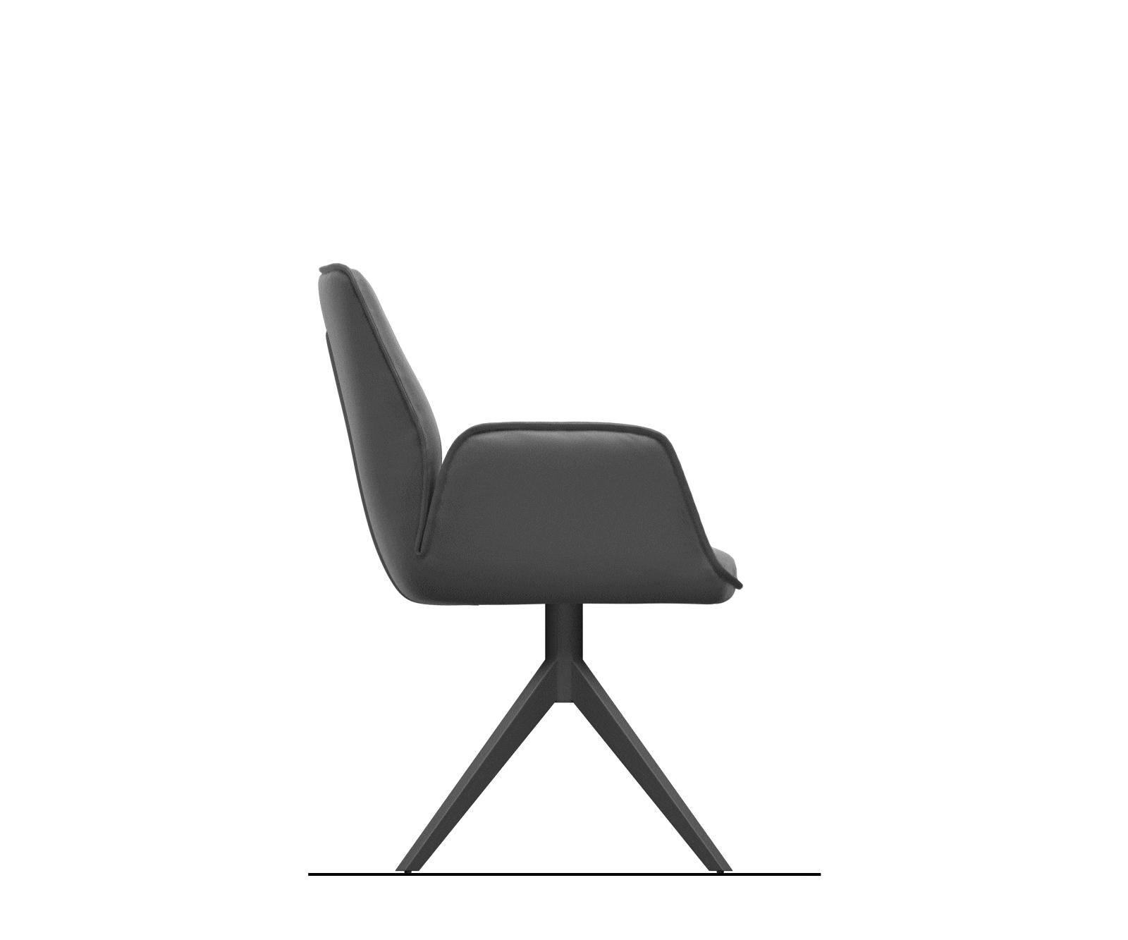 Drehstuhl Zoa-Flex Materialmix Schlamm Kreuzgestell breit Edelstahl 360° drehbar Wippfunktion Taschenfederkern 9