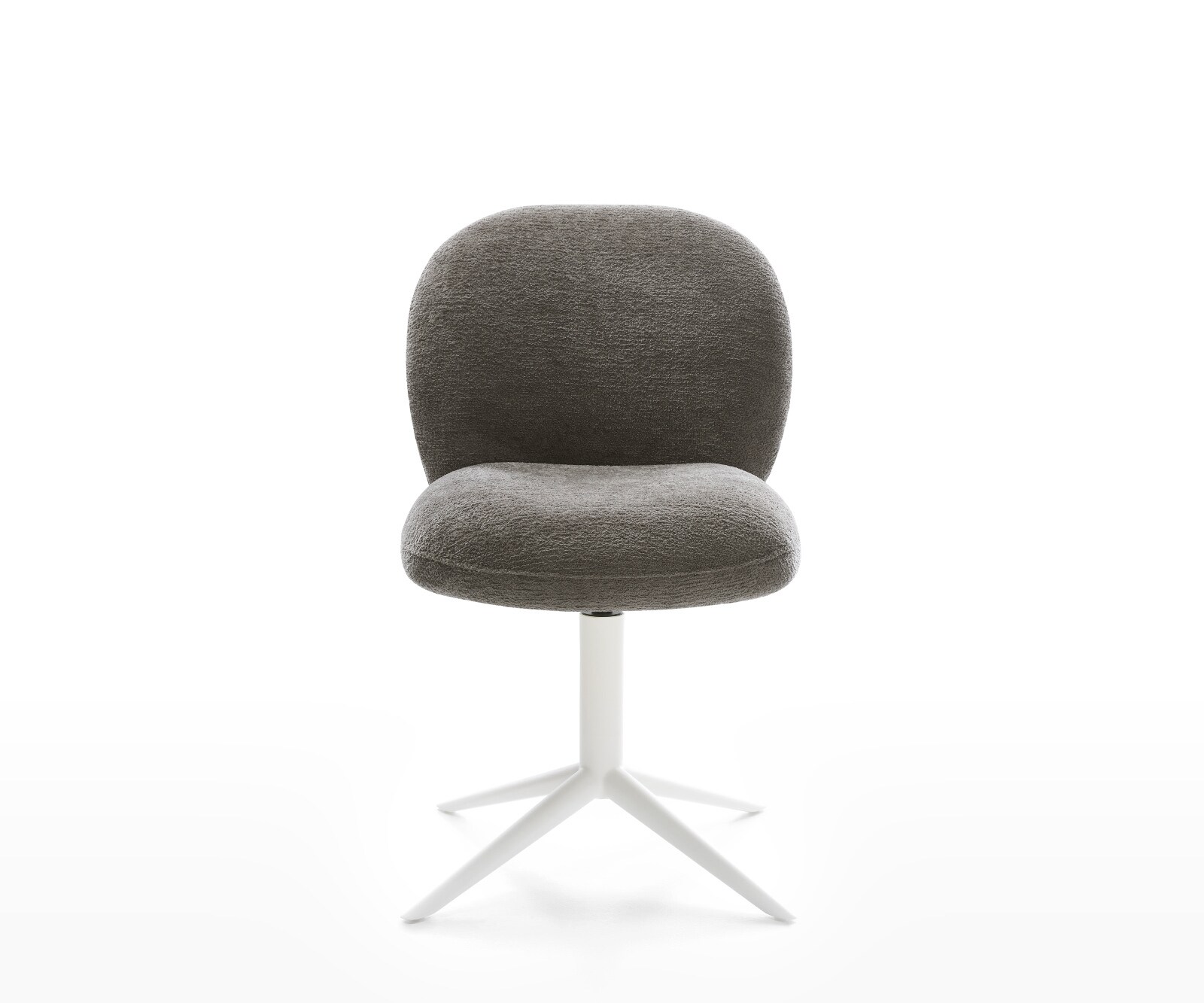 Chaise-pivotante Nube-Flex bouclé doux couleur boue pied de chaise 4 branches blanc pivotement sur 360° fonction bascule resorts ensachés 1