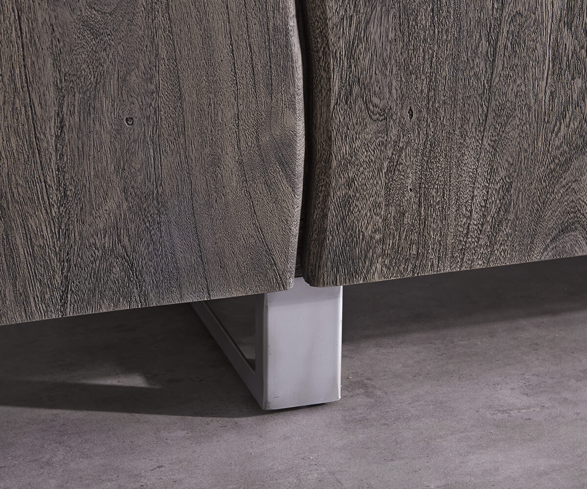 Sideboard Live-Edge 220 cm Akazie Platin massiv 6 Türen 4