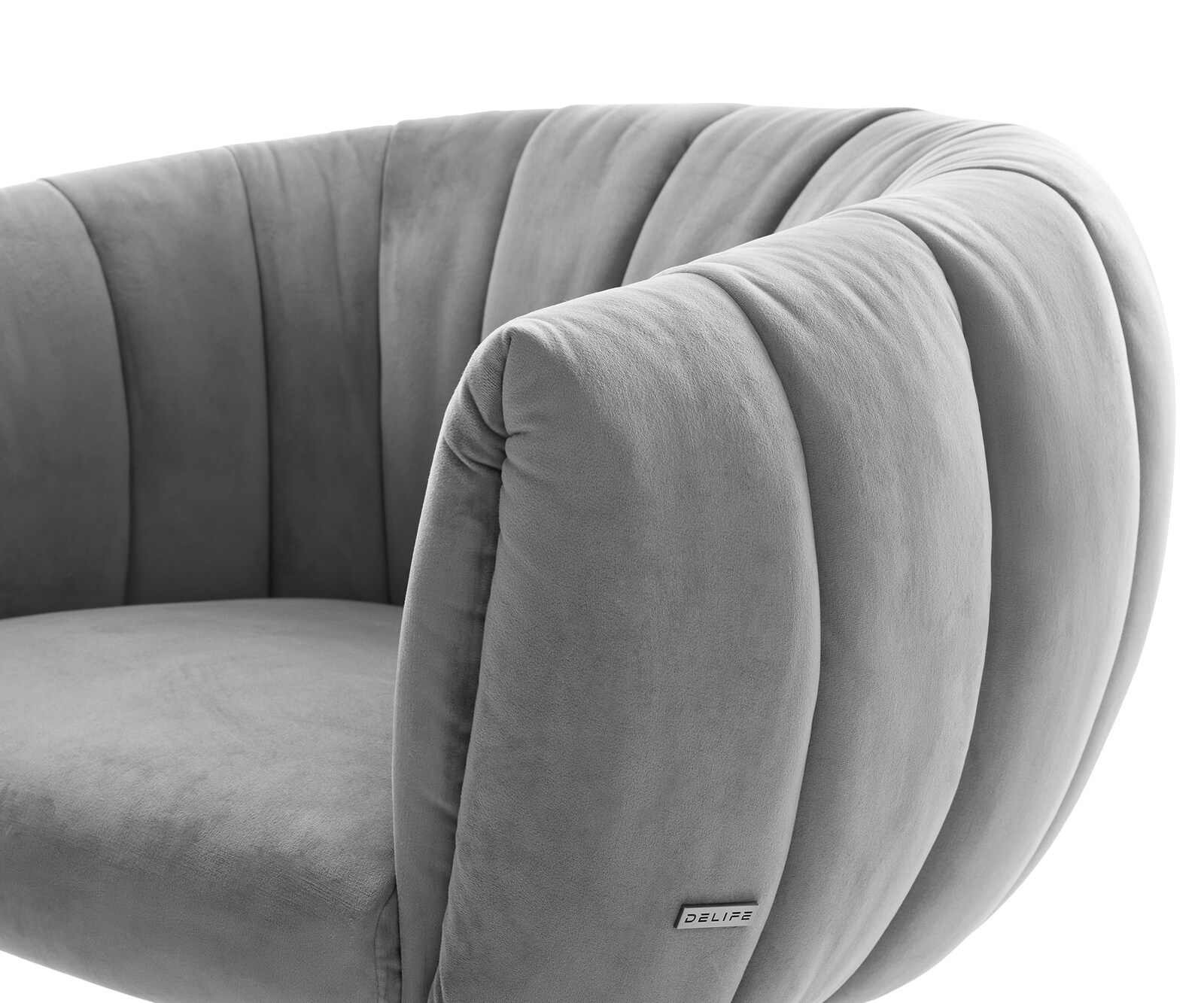 Drehstuhl Jada-Flex Samt Grau Kreuzgestell breit Effektfinish Titan 360° drehbar Wippfunktion Taschenfederkern 3