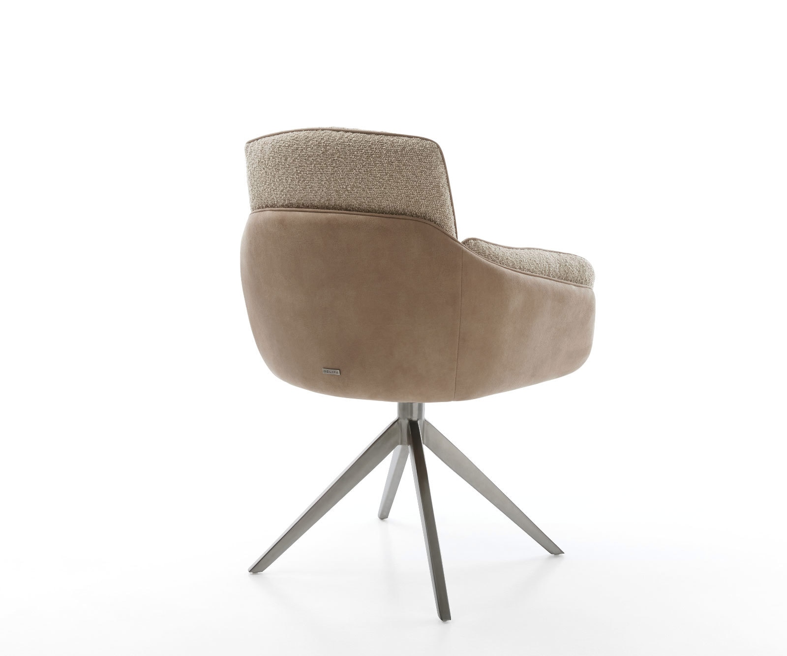 Drehstuhl Luan-Flex mit Armlehnen Materialmix Schlamm Kreuzgestell breit Graphit 360° drehbar Wippfunktion 4