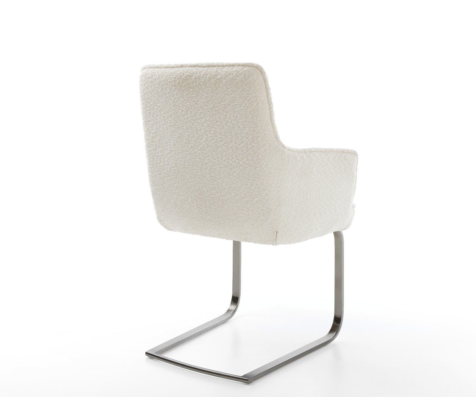 Cantilever Heira-Flex mit Armlehnen bouclé blanc pied cantilever plat grafiete ressorts ensachés 4