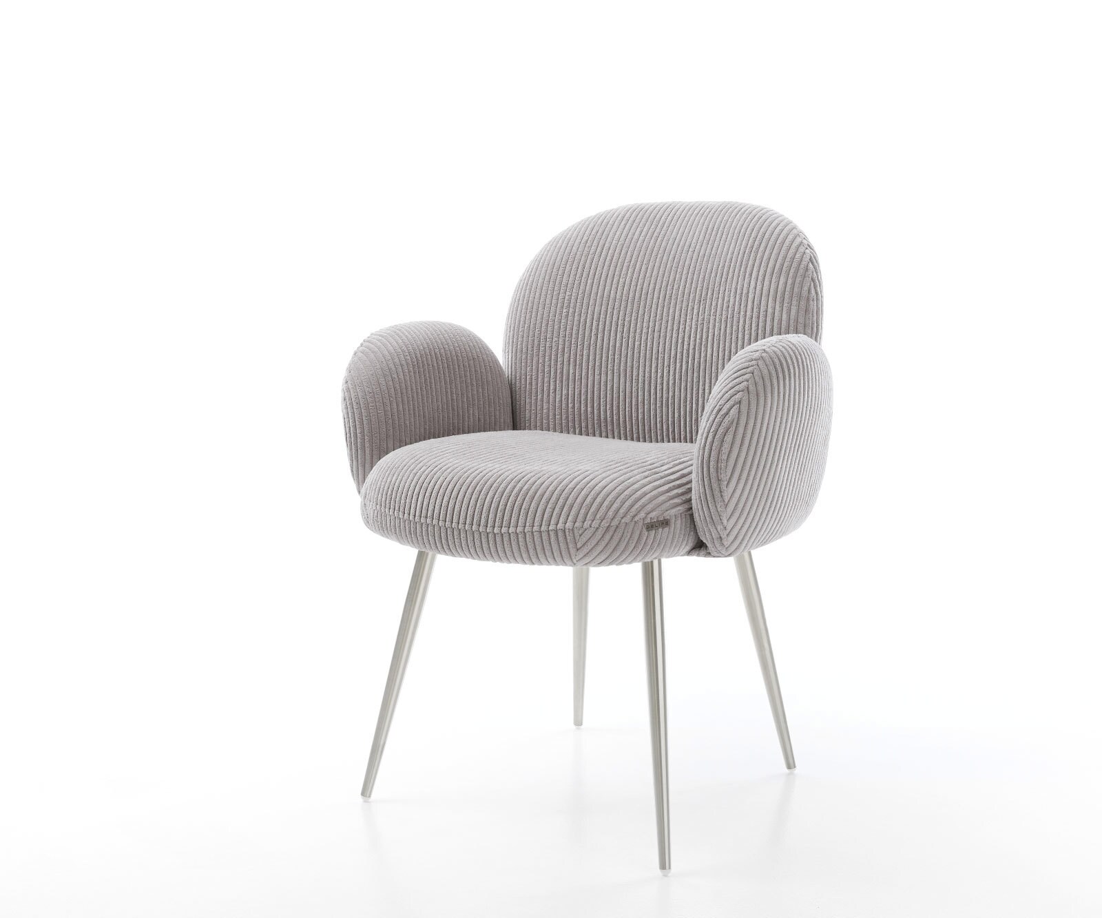 Chaise-pivotante Nube-Flex avec accoudoirs bouclé blanc pied croisé large noir ressorts ensachés pivote sur 360° 1
