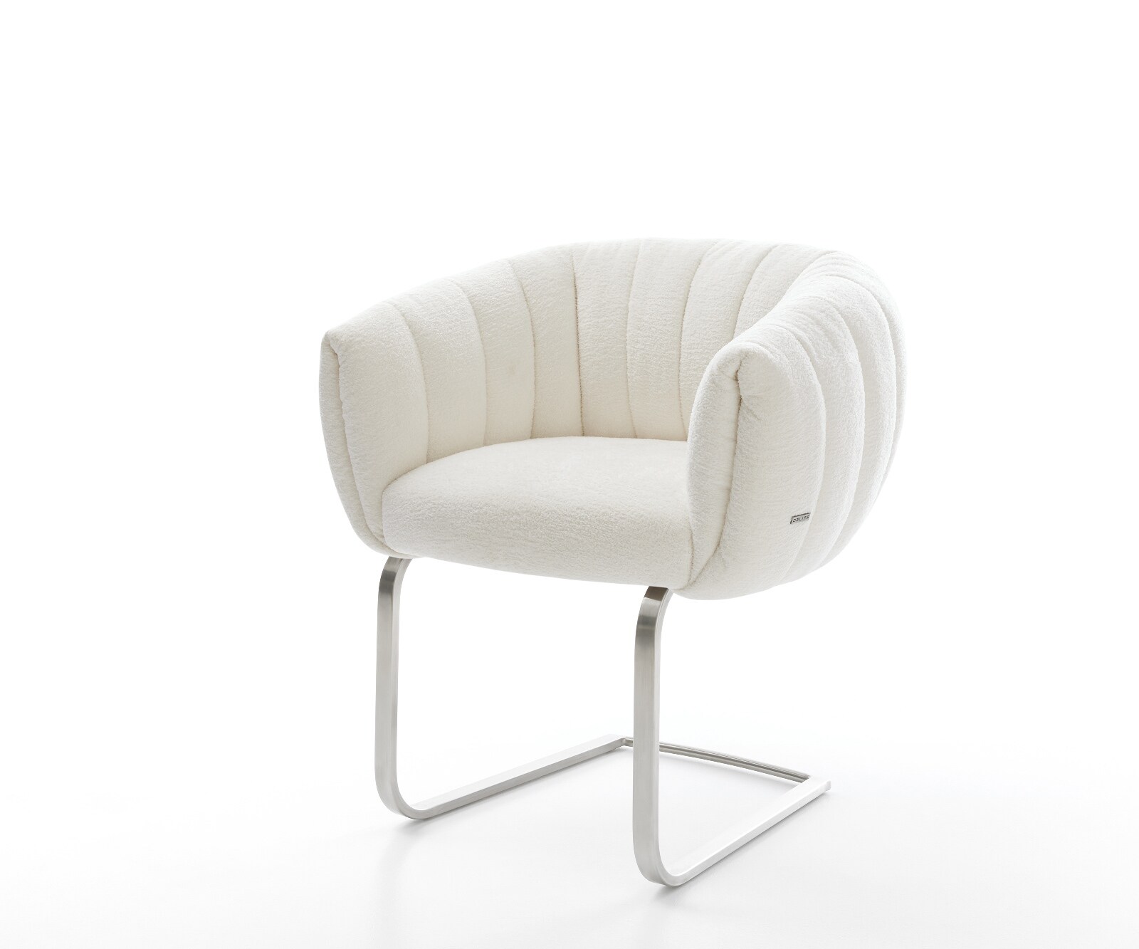 Freischwinger Jada-Flex Bouclé Soft Beige Freischwinger flach Edelstahl Taschenfederkern