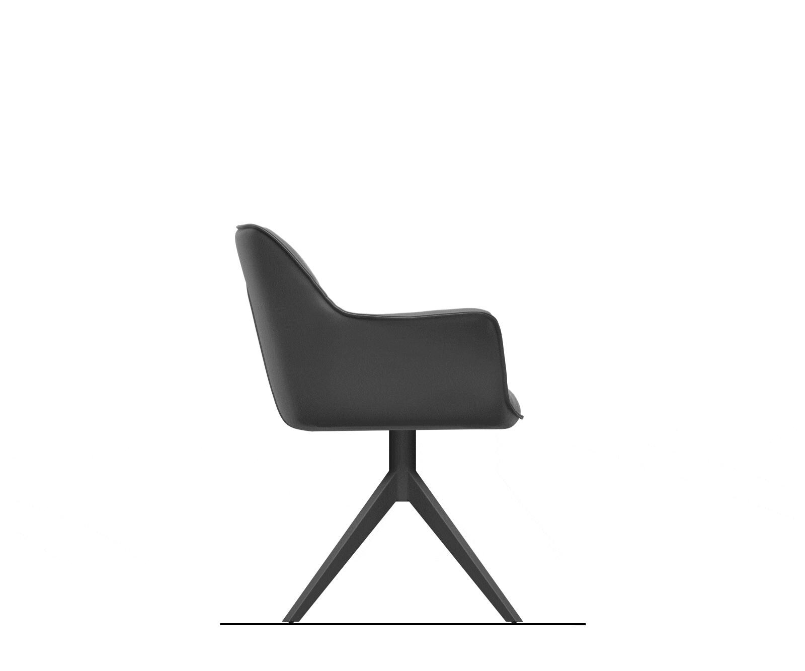 Chaise-pivotante Keila-Flex avec accoudoirs tissu tissé doux beige pied croisé large grafiete pivotement sur 360° fonction bascule 8
