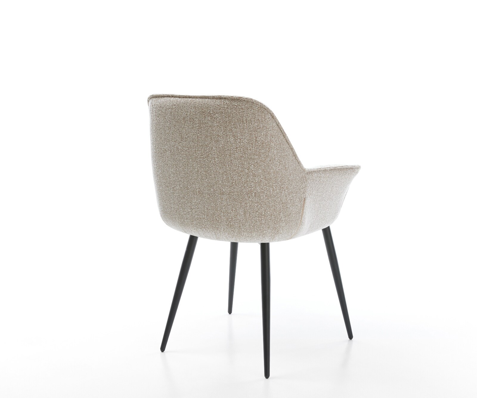 Esszimmerstuhl Keila-Flex mit Armlehnen Webstoff Soft Beige 4-Fuß konisch Schwarz 5