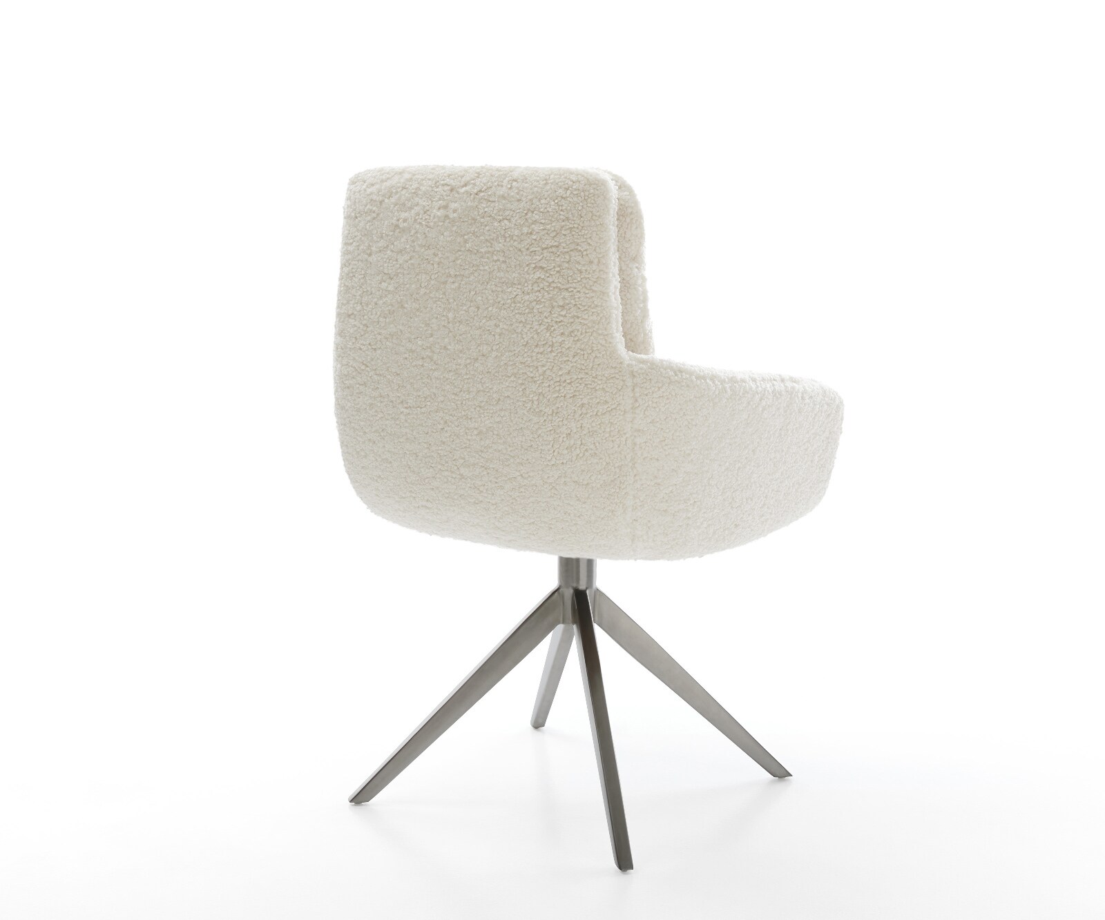 Chaise-pivotante Abelia-Flex avec accoudoirs tissu teddy beige pied croisé large grafiete pivotement sur 360° fonction bascule 4