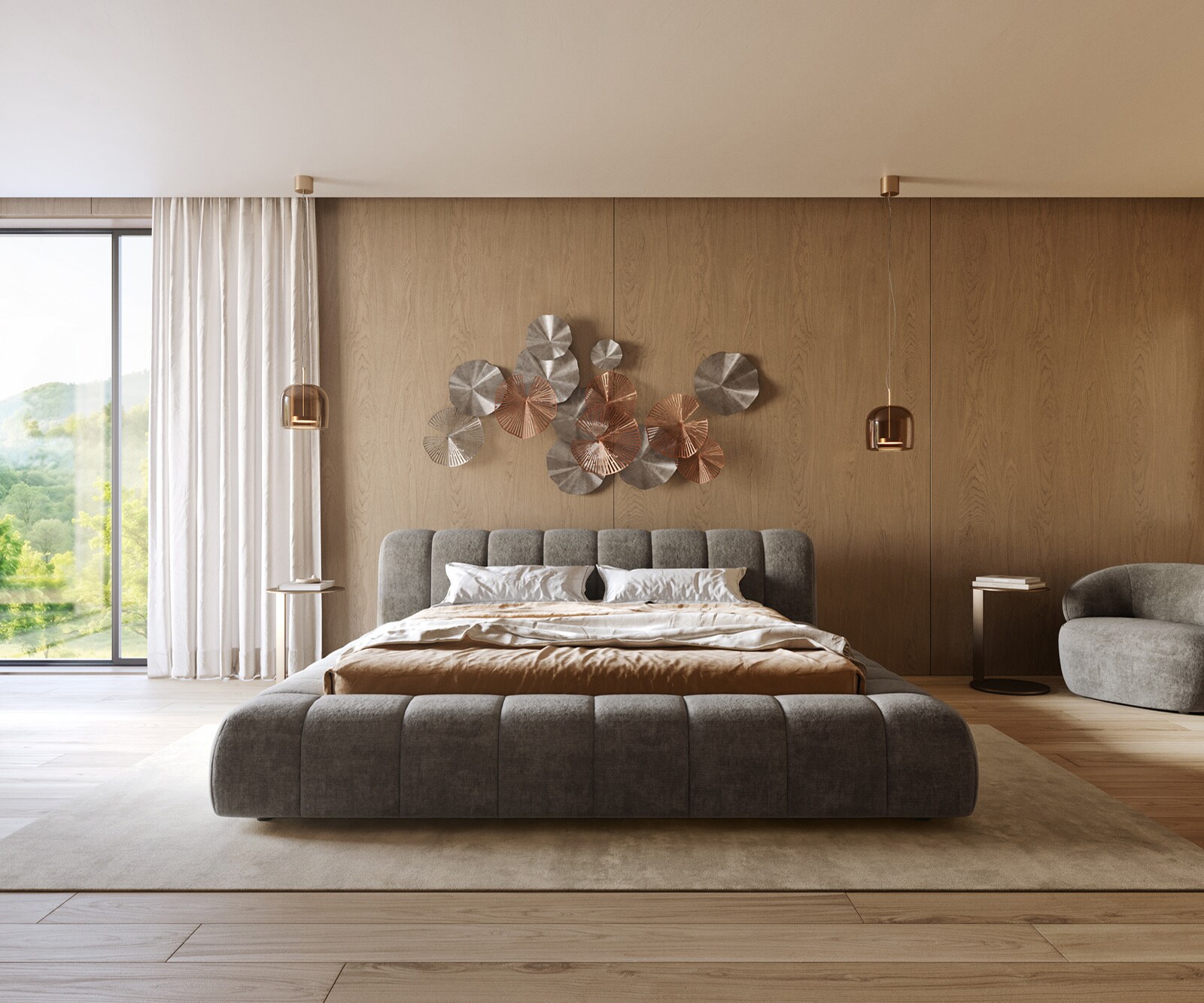 Polsterbettgestell Cutio 180x200 cm Bouclé Soft Schlamm 3