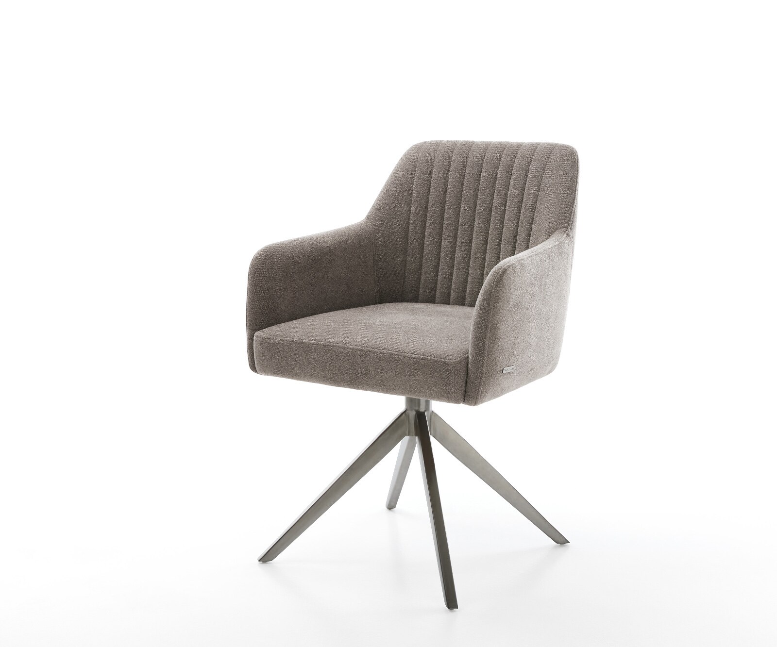 Drehstuhl Greg-Flex Strukturstoff Soft Taupe Kreuzgestell breit Graphit 360° drehbar Wippfunktion Taschenfederkern 1