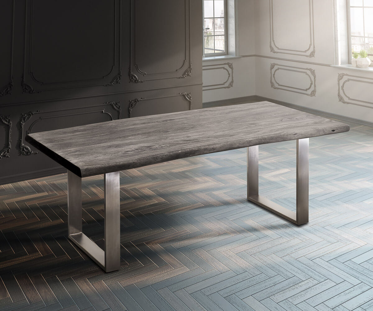 Esstischplatte Edge 200x100cm XL Akazie Platin Live-Edge 4 Esstischplatte Edge 200x100cm XL Akazie Platin Live-Edge 4