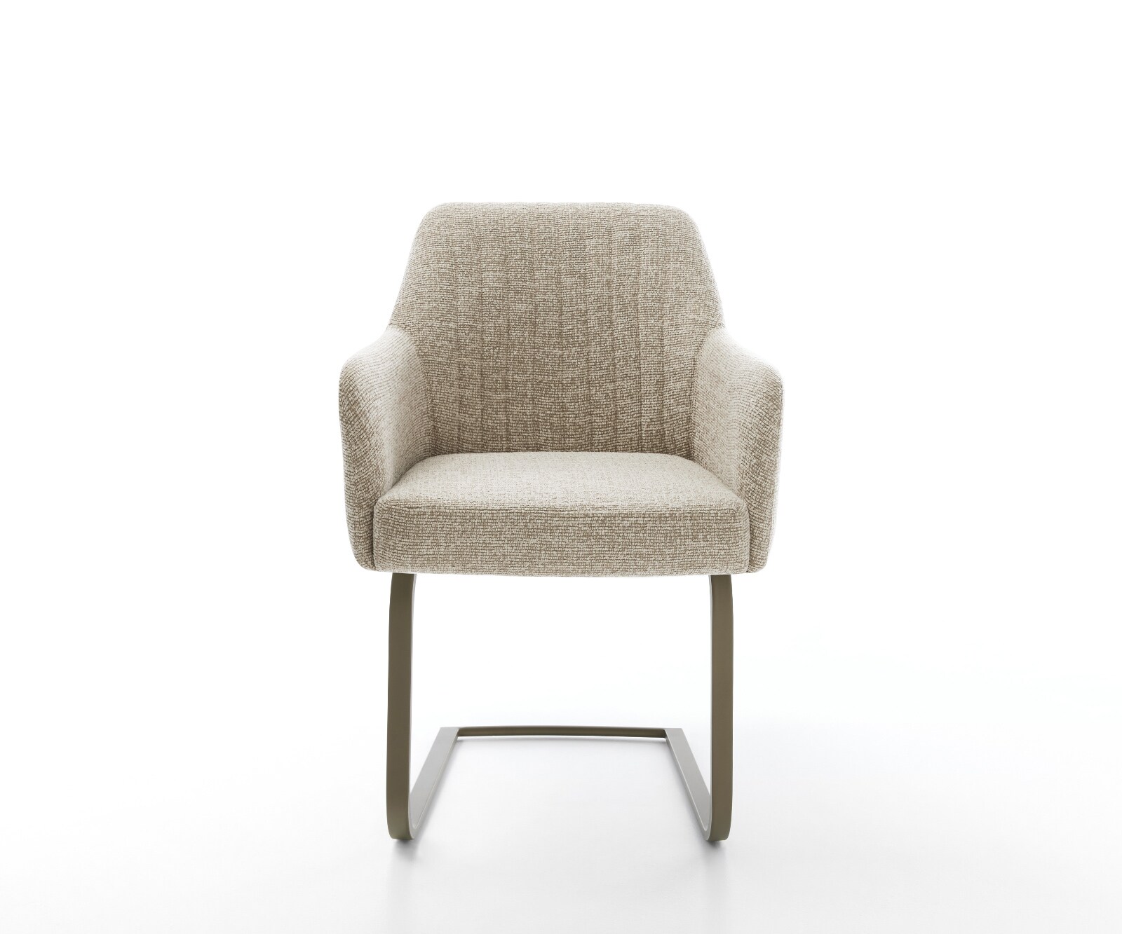 Freischwinger Greg-Flex Webstoff Soft Beige Freischwinger flach Effektfinish Titan Taschenfederkern 1