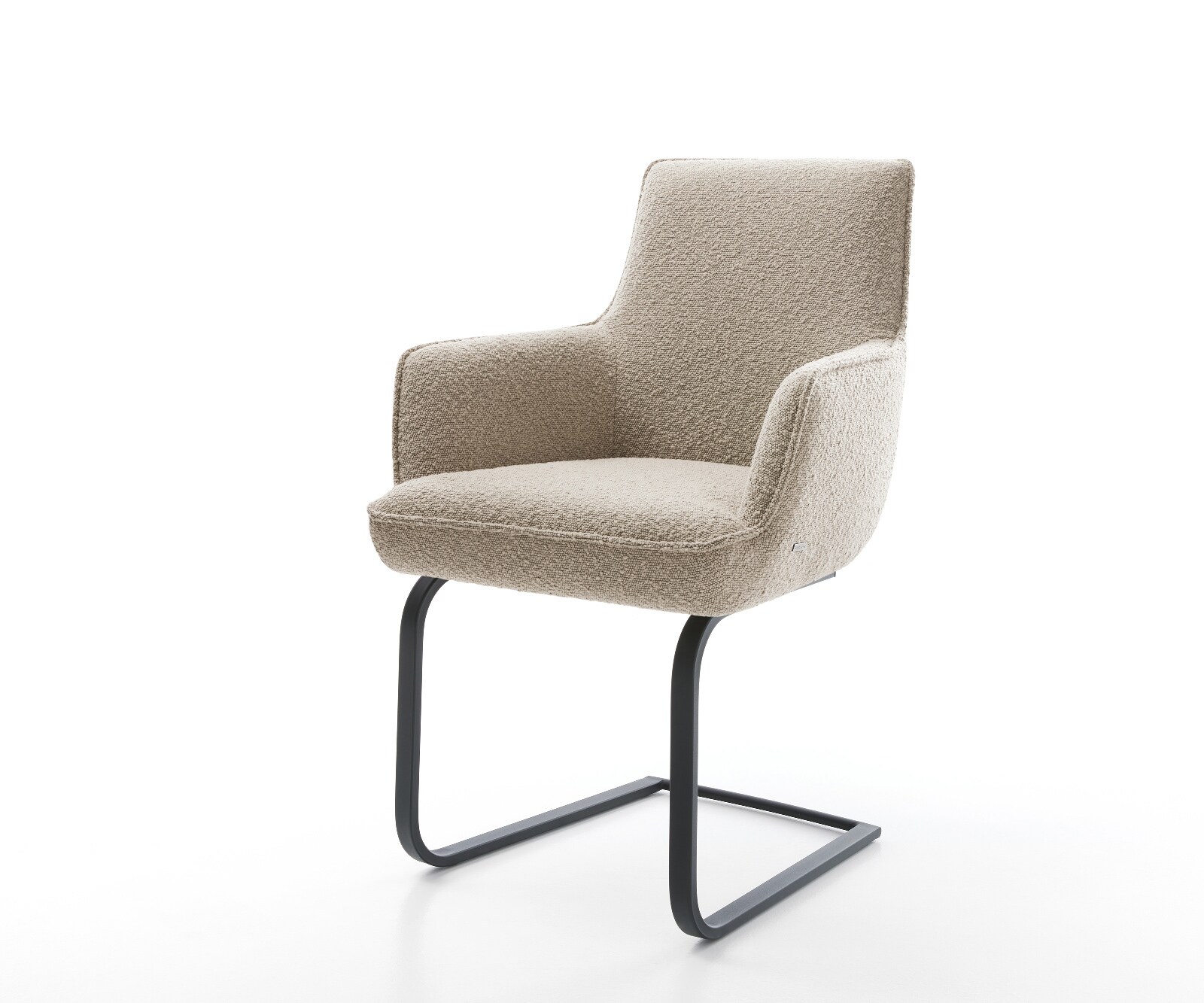 Cantilever Heira-Flex avec accoudoirs bouclé boue pied cantilever plat noir ressorts ensachés