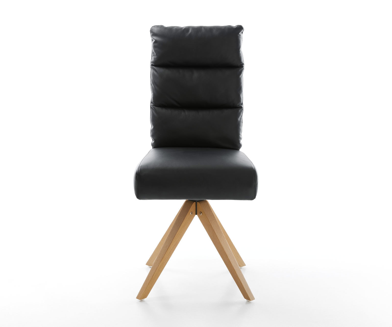 Esszimmerstuhl Pela-Flex Echt-Leder Schwarz Holzgestell kantig Natur Taschenfederkern 1 Esszimmerstuhl Pela-Flex Echt-Leder Schwarz Holzgestell kantig Natur Taschenfederkern 1