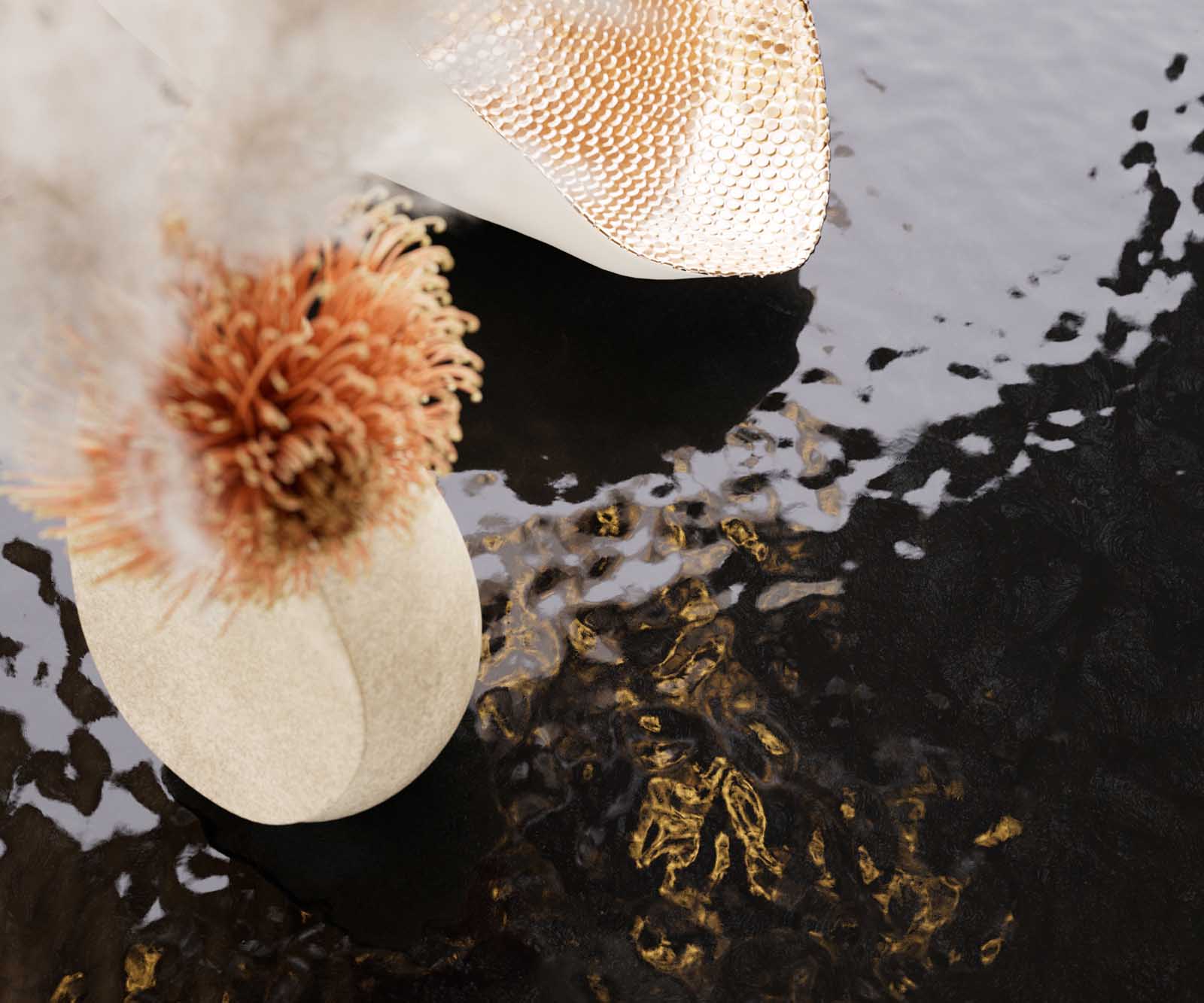 Esstisch Edge 300x100 Reliefglas Rauchschwarz 3D-Design Kreuzgestell Rechteck Edelstahl 8