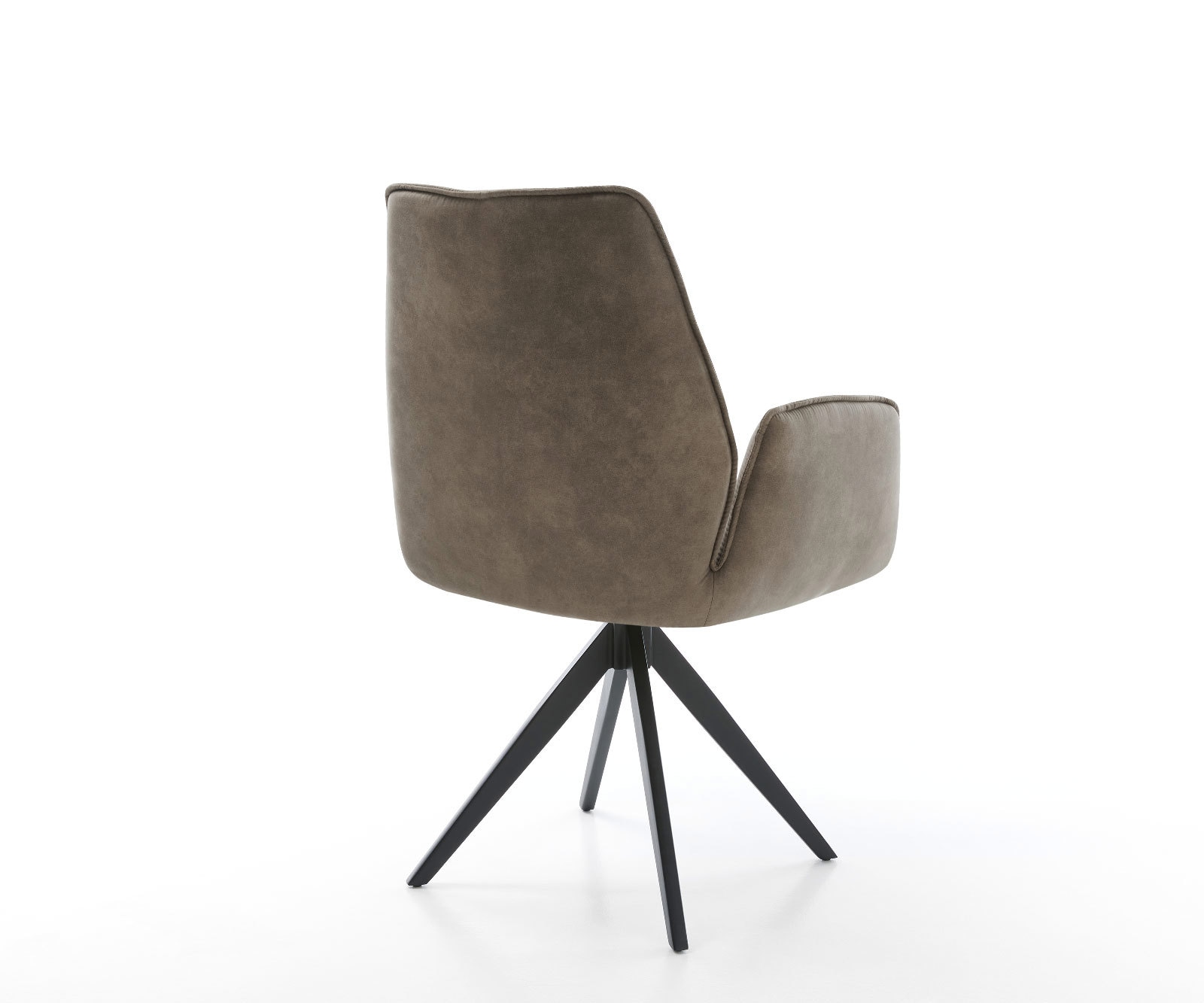 Esszimmerstuhl Zoa-Flex Mikrofaser Taupe Vintage Kreuzgestell kantig Schwarz Taschenfederkern 5