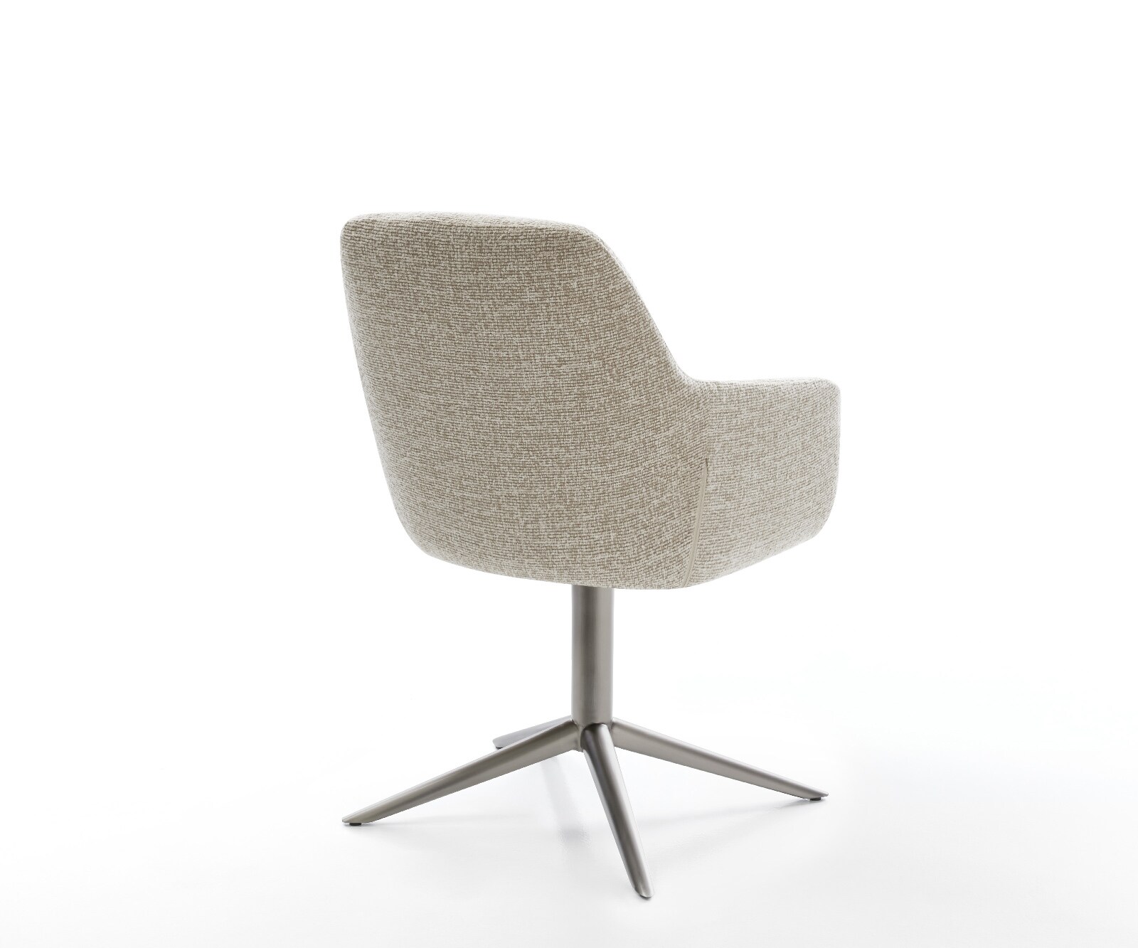 Chaise-pivotante Pejo-Flex tissu tissé doux beige pied de chaise 4 branches grafiete pivotement sur 360° fonction bascule resorts ensachés 5