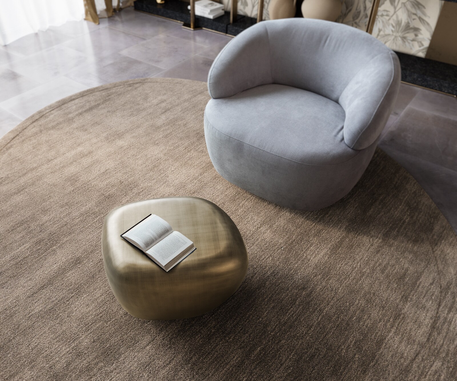 Table basse Caramia 55x45 cm or métallisé 2