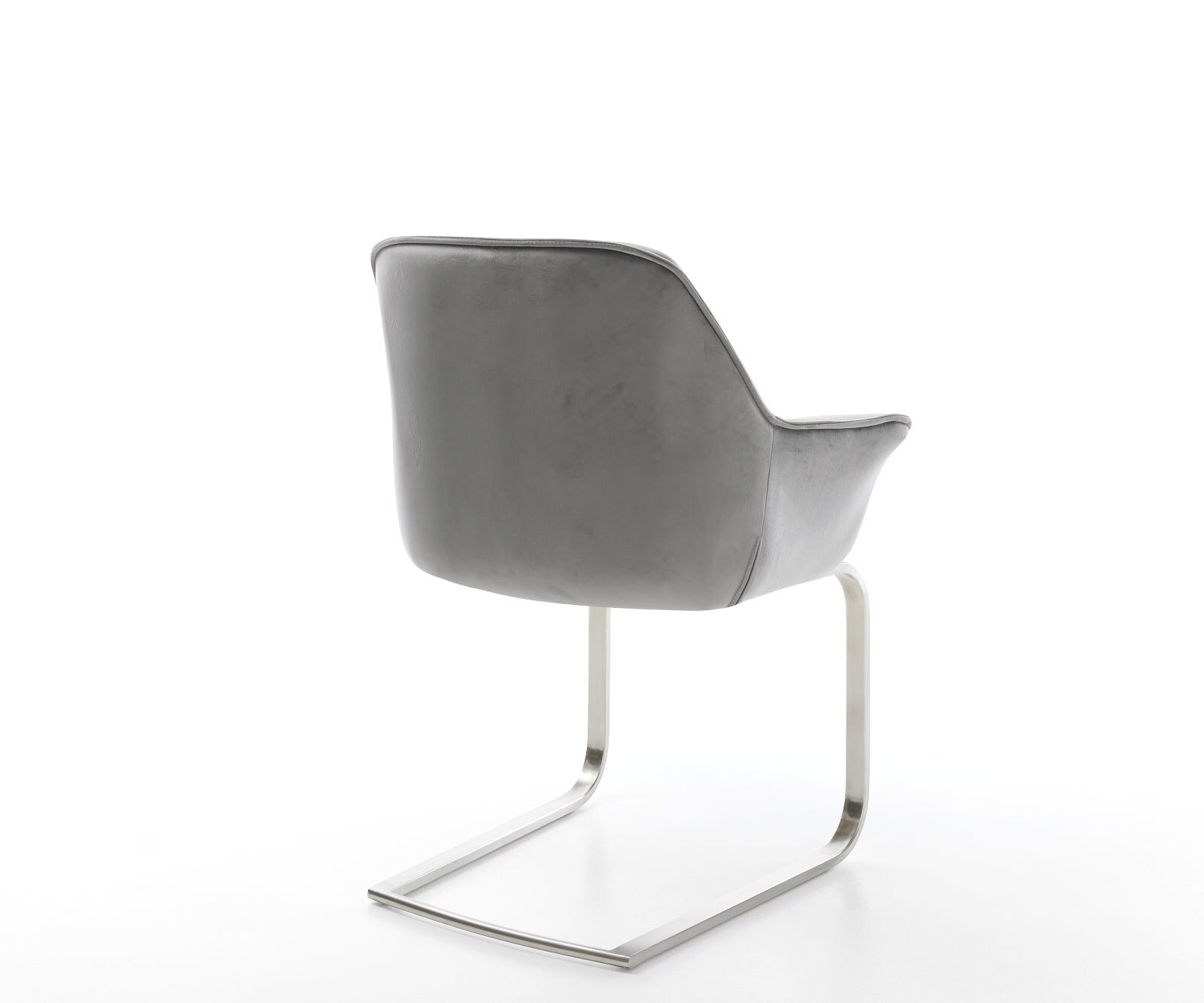 Freischwinger Keila-Flex mit Armlehnen Samt Grau Freischwinger flach Edelstahl 5