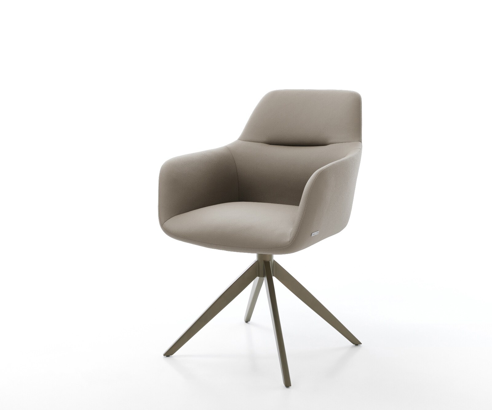 Drehstuhl Pejo-Flex Echt-Leder Schlamm Kreuzgestell breit Effektfinish Titan 360° drehbar Wippfunktion Taschenfederkern 1