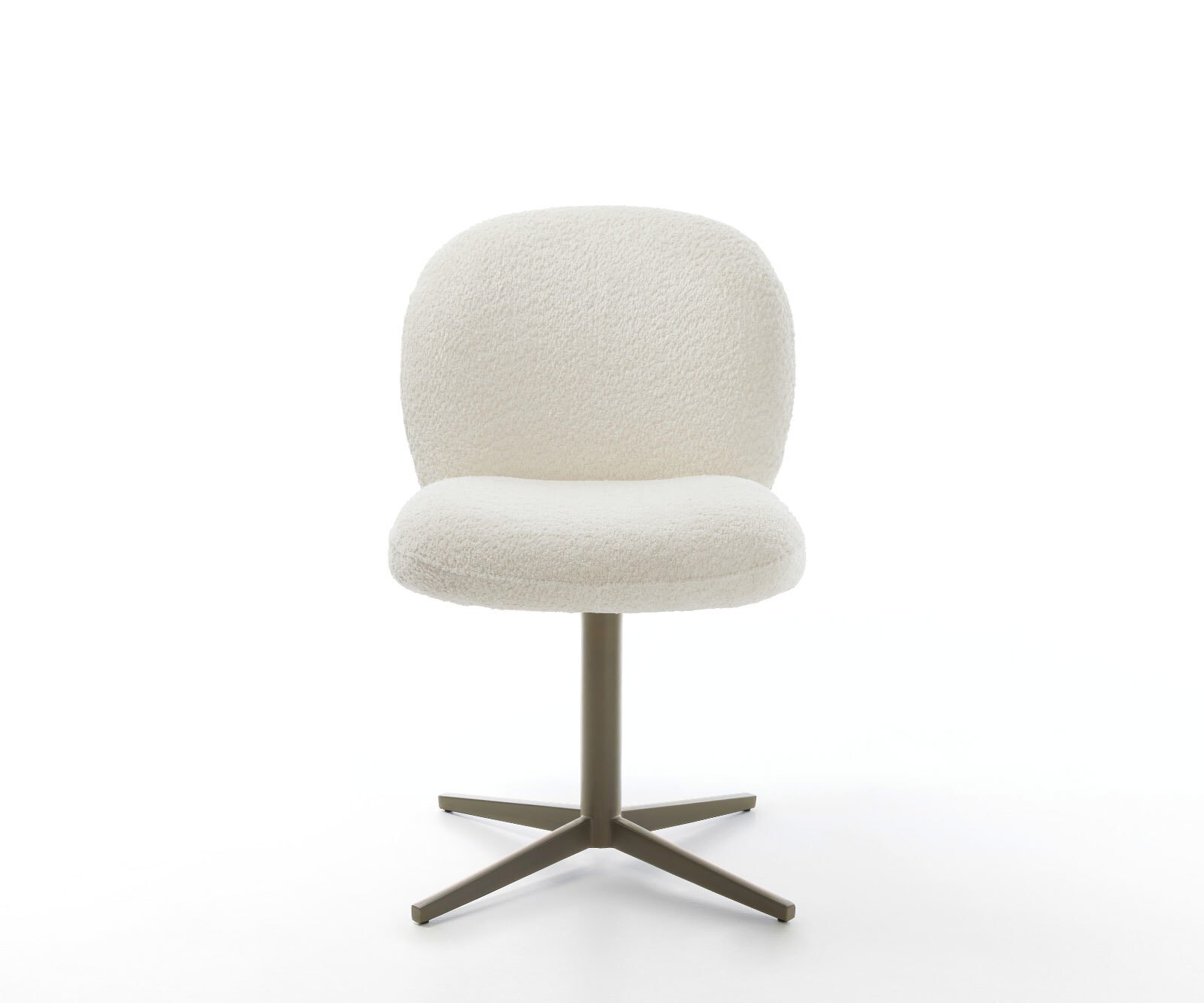 Drehstuhl Nube-Flex Bouclé Weiß Fußkreuz Effektfinish Titan 360° drehbar Taschenfederkern 2