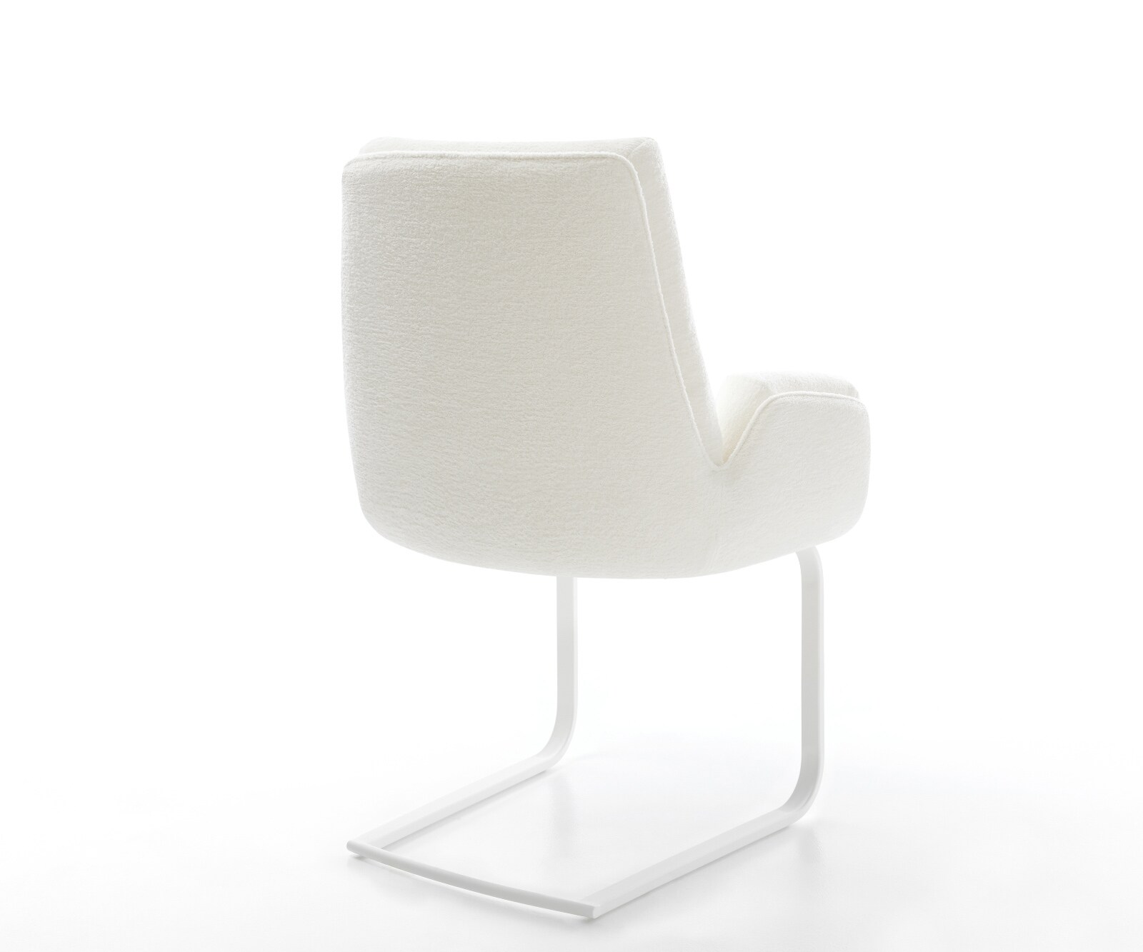 Cantilever Clea-Flex bouclé doux beige pied cantilever plat blanc 4