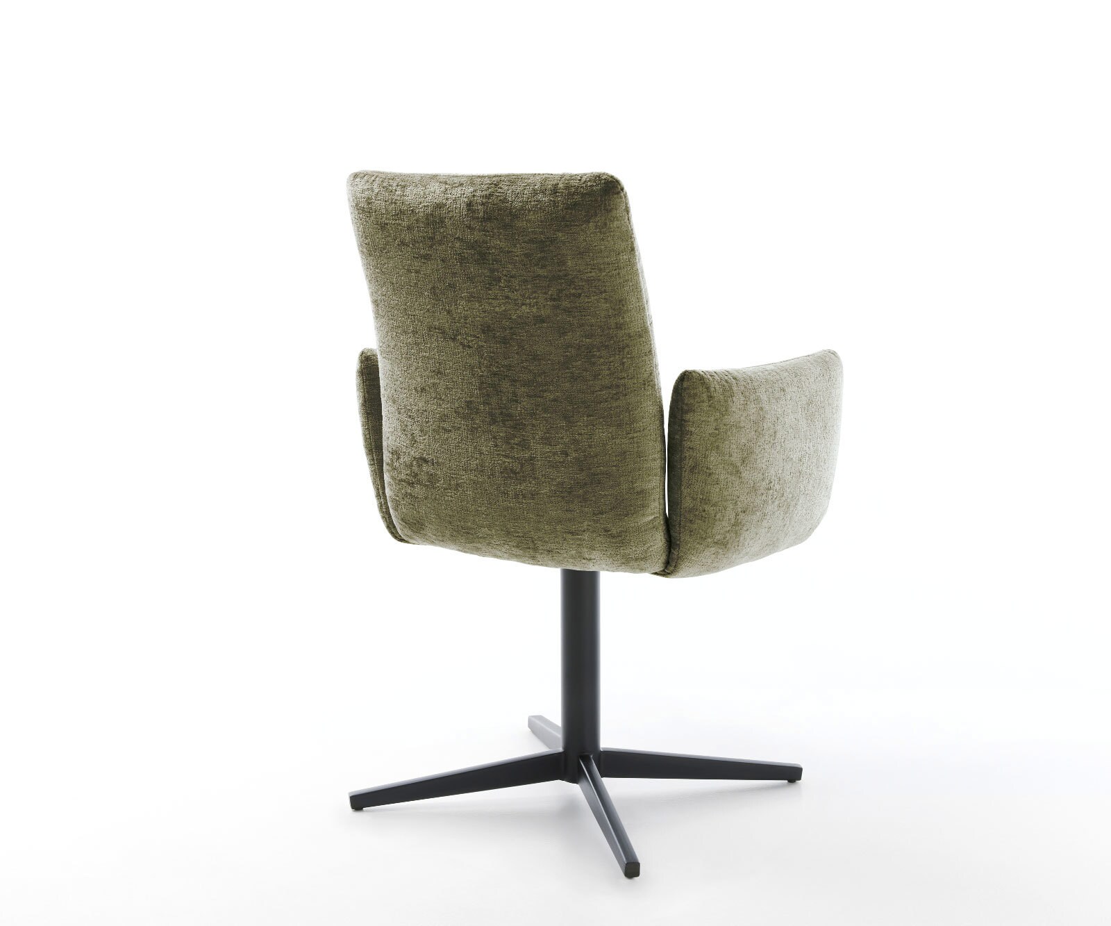 Drehstuhl Jova-Flex mit Armlehnen Chenille Olive Fußkreuz Schwarz 360° drehbar Taschenfederkern 5