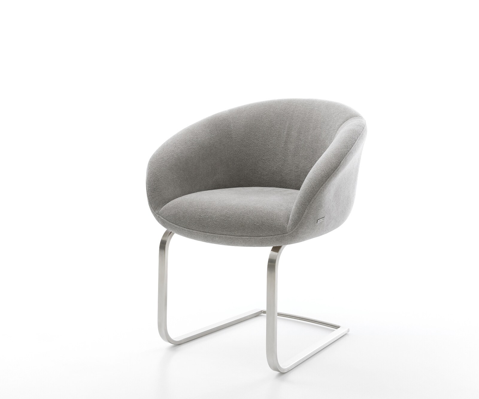 Cantilever Vinka-Flex avec accoudoirs tissu structuré doux gris pied cantilever plat acier inoxydable resorts ensachés 1