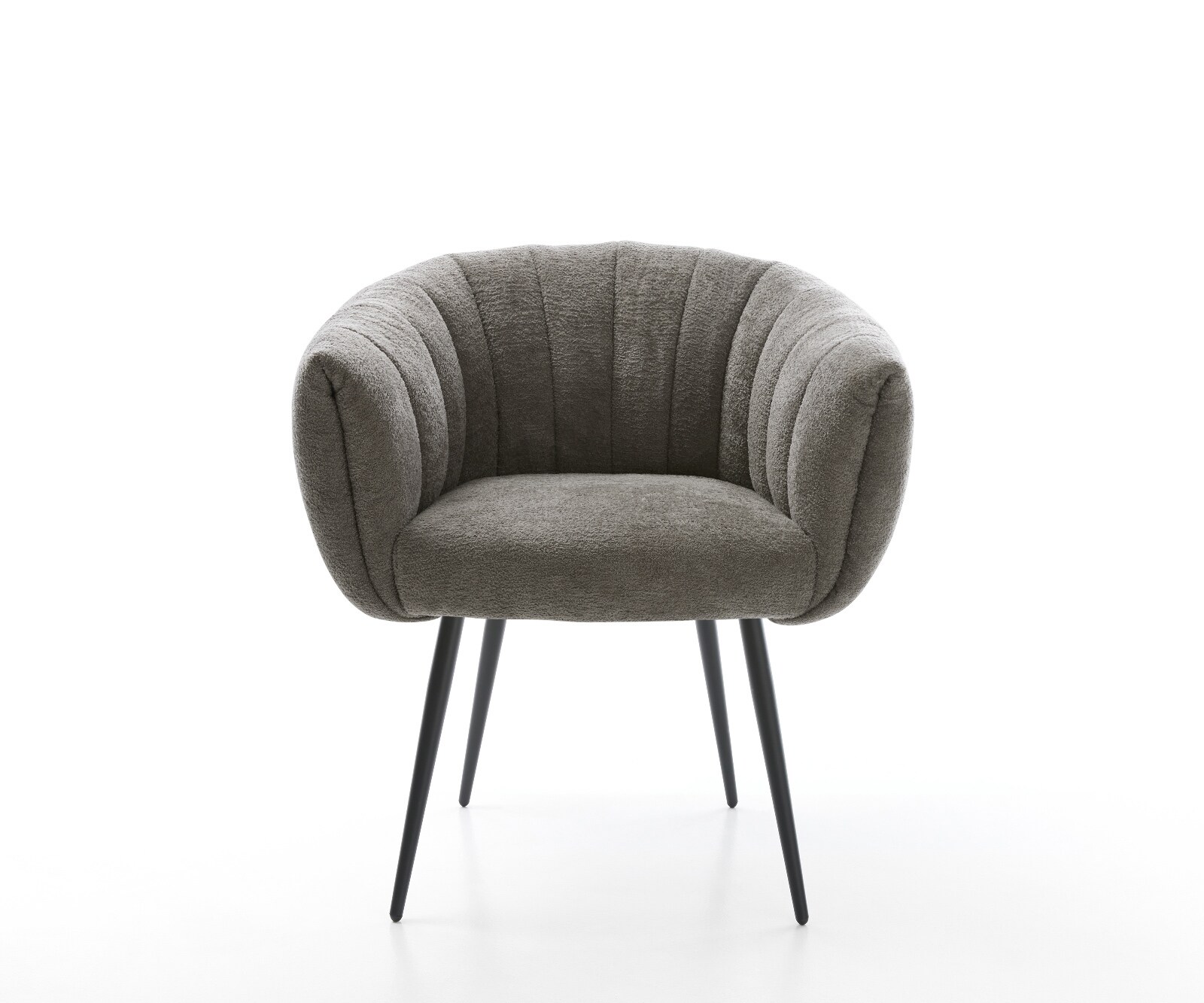 Esszimmerstuhl Jada-Flex Bouclé Soft Schlamm 4-Fuß konisch Schwarz Taschenfederkern 2