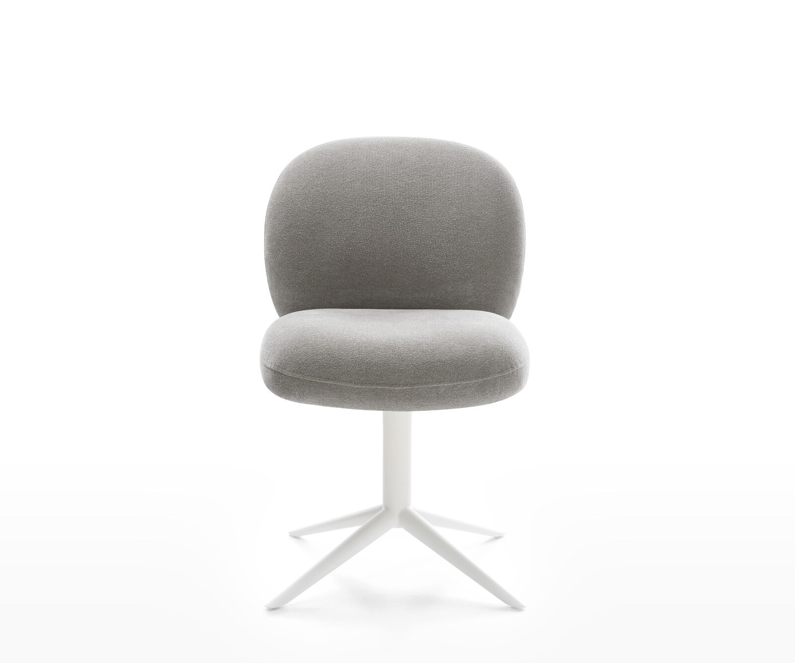 Chaise-pivotante Nube-Flex tissu structuré doux gris pied de chaise 4 branches blanc pivotement sur 360° fonction bascule resorts ensachés 2