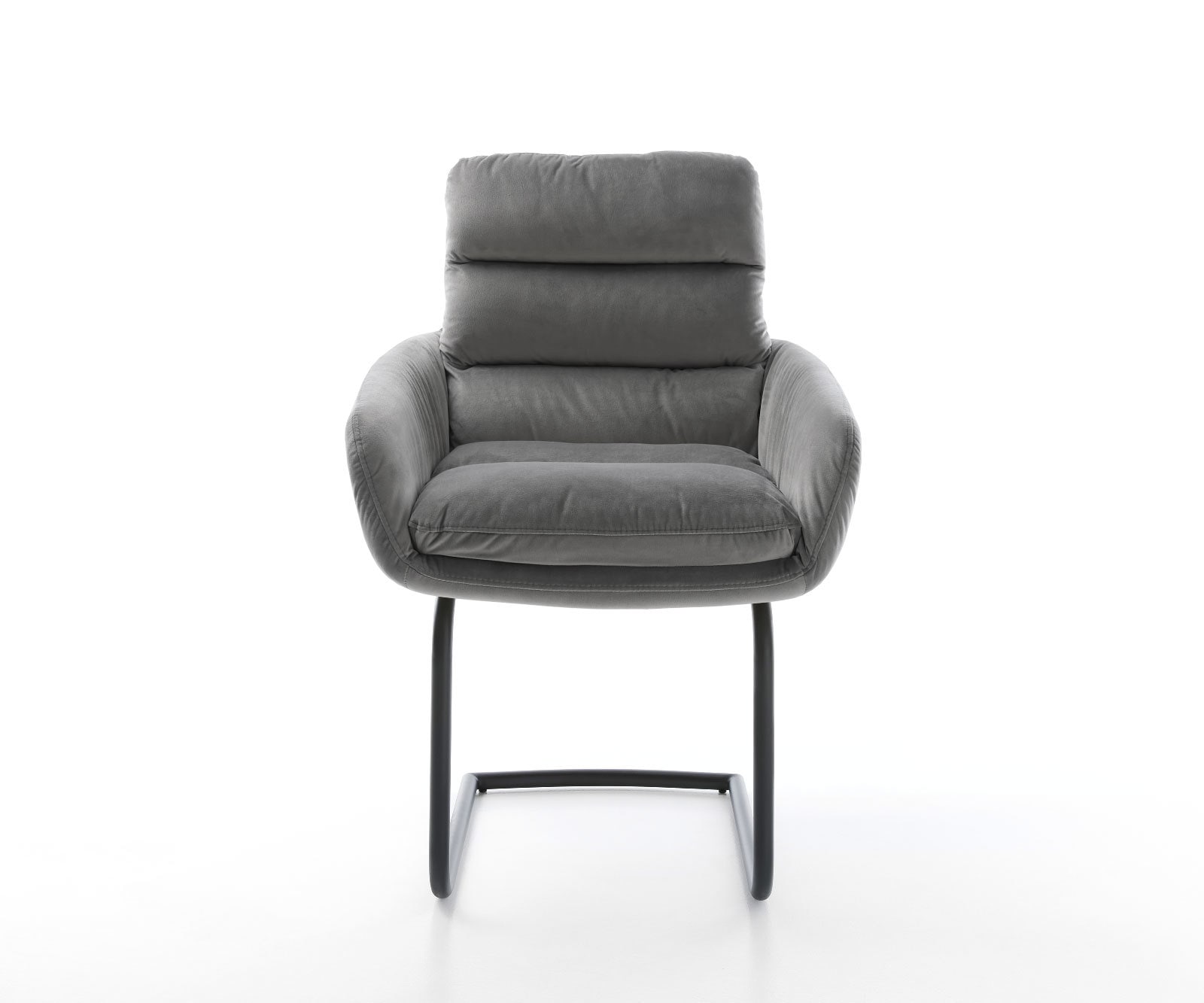 Freischwinger Abelia-Flex mit Armlehnen Samt Grau Freischwinger rund Schwarz 1 Freischwinger Abelia-Flex mit Armlehnen Samt Grau Freischwinger rund Schwarz 1