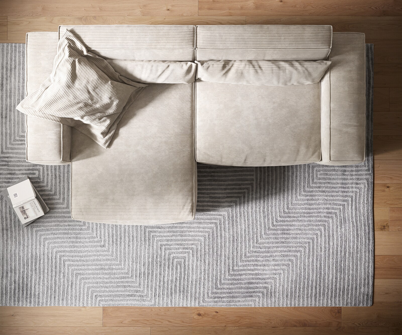 Ecksofa Sirpio XL 270x170 cm Cord Beige Recamiere variabel 5
