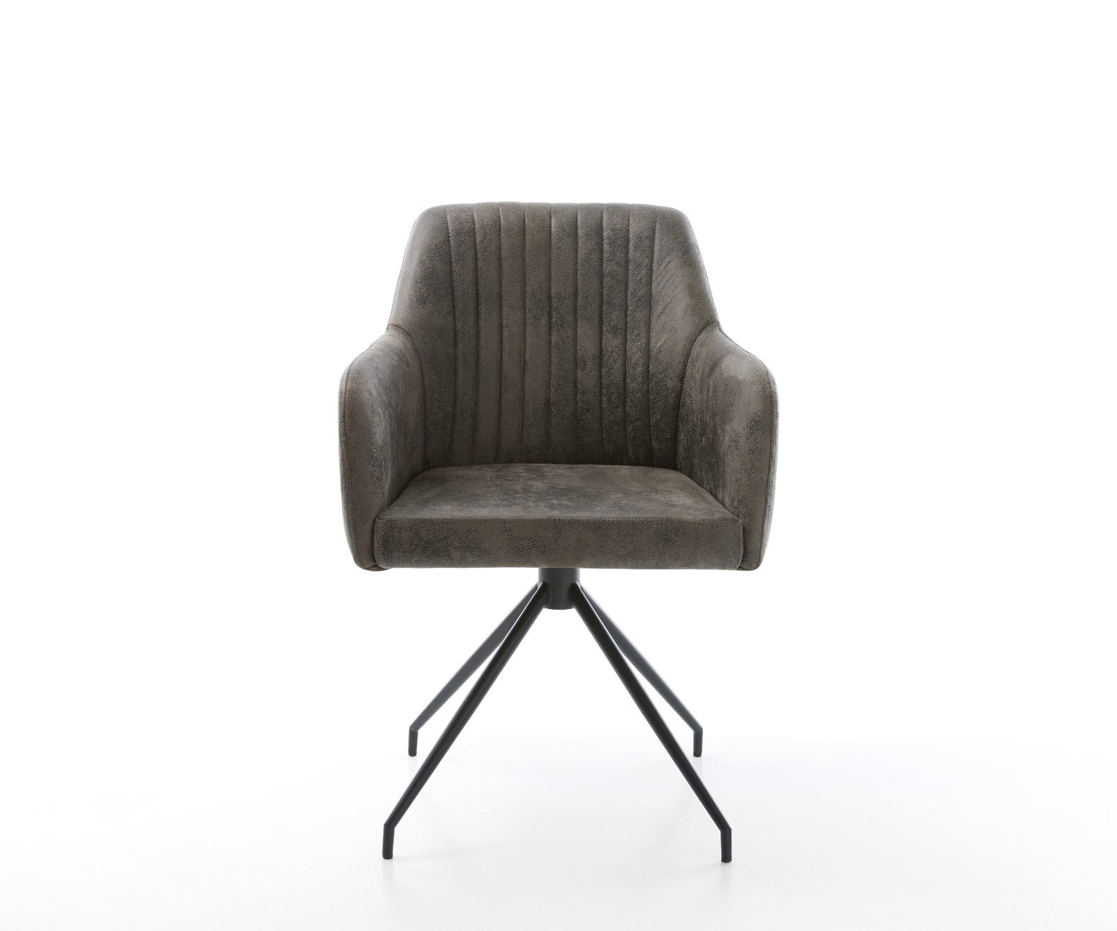 Chaise-de-salle-à-manger Greg-Flex microvelours gris antique pied croisé conique noir ressorts ensachés 1 Chaise-de-salle-à-manger Greg-Flex microvelours gris antique pied croisé conique noir ressorts ensachés 1