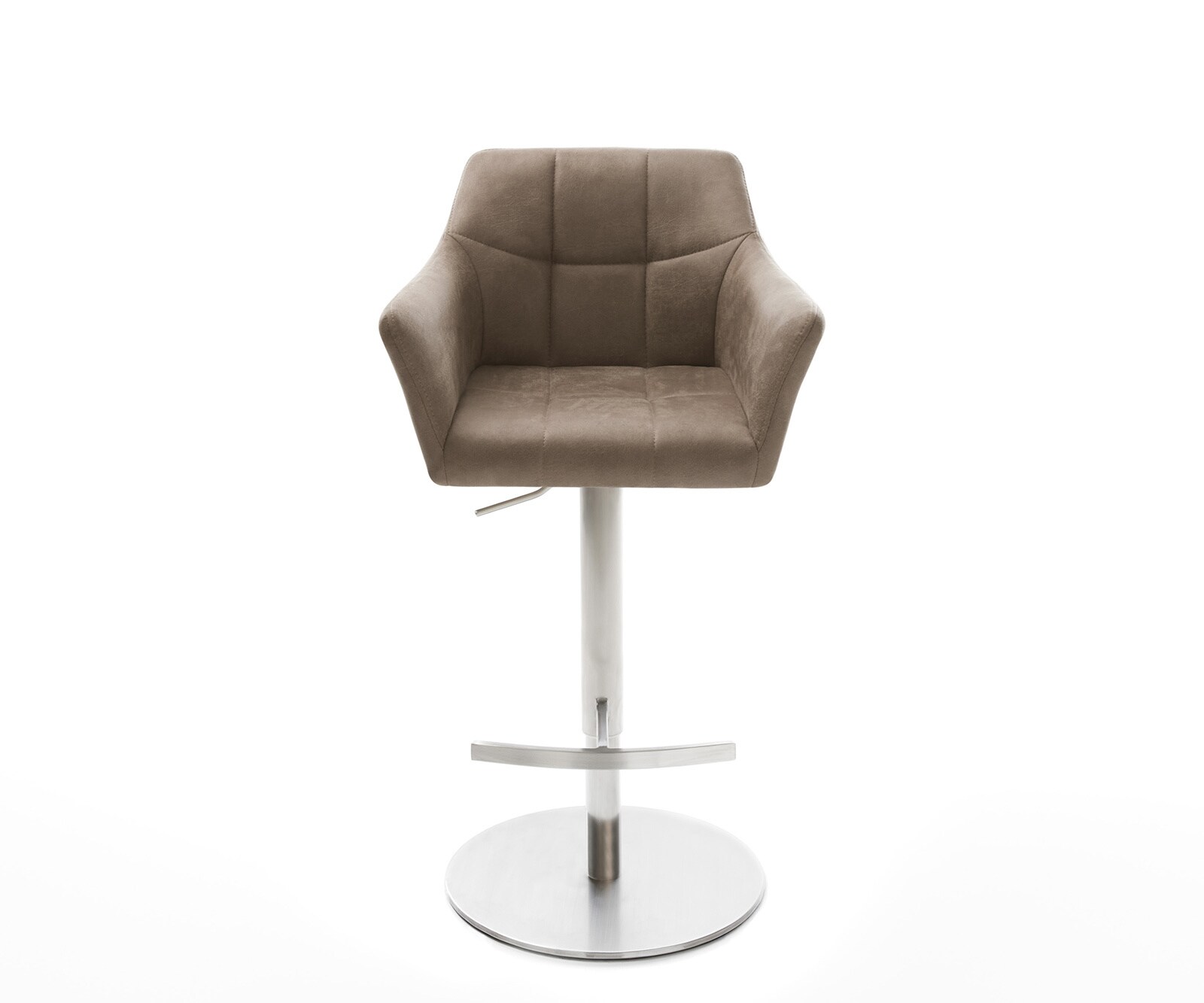Barstuhl Yulo-Flex Vintage Taupe Drehfuß höhenverstellbar Edelstahl 2