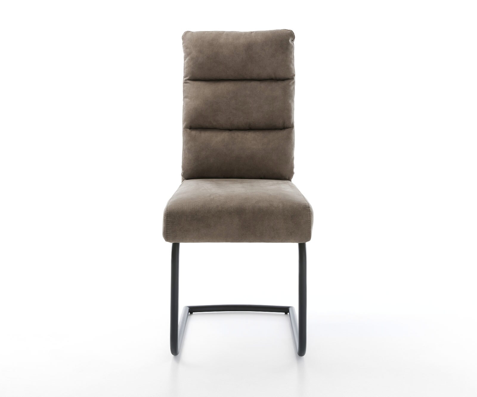 Freischwinger Pela-Flex Mikrofaser Taupe Vintage Freischwinger rund Schwarz Taschenfederkern 2